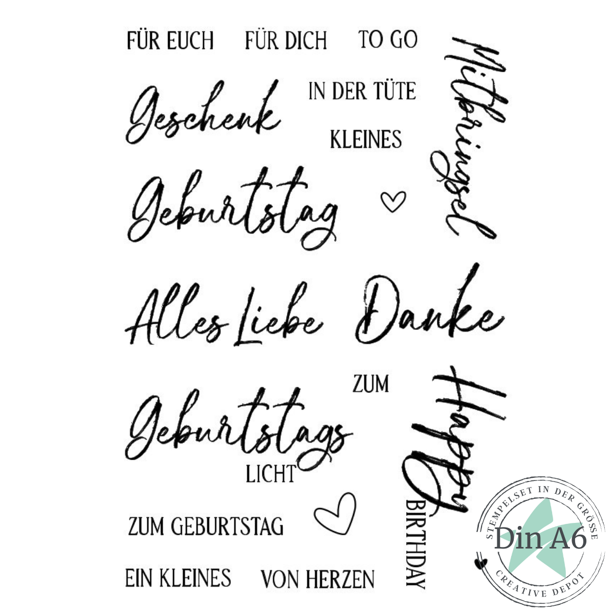Stempelset - Kartentexte - Geburtstag