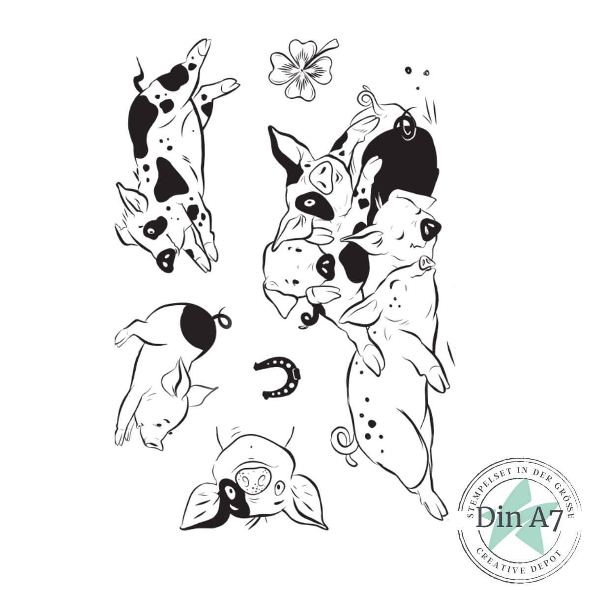 Stempelset - Süße Glücksschweinchen 