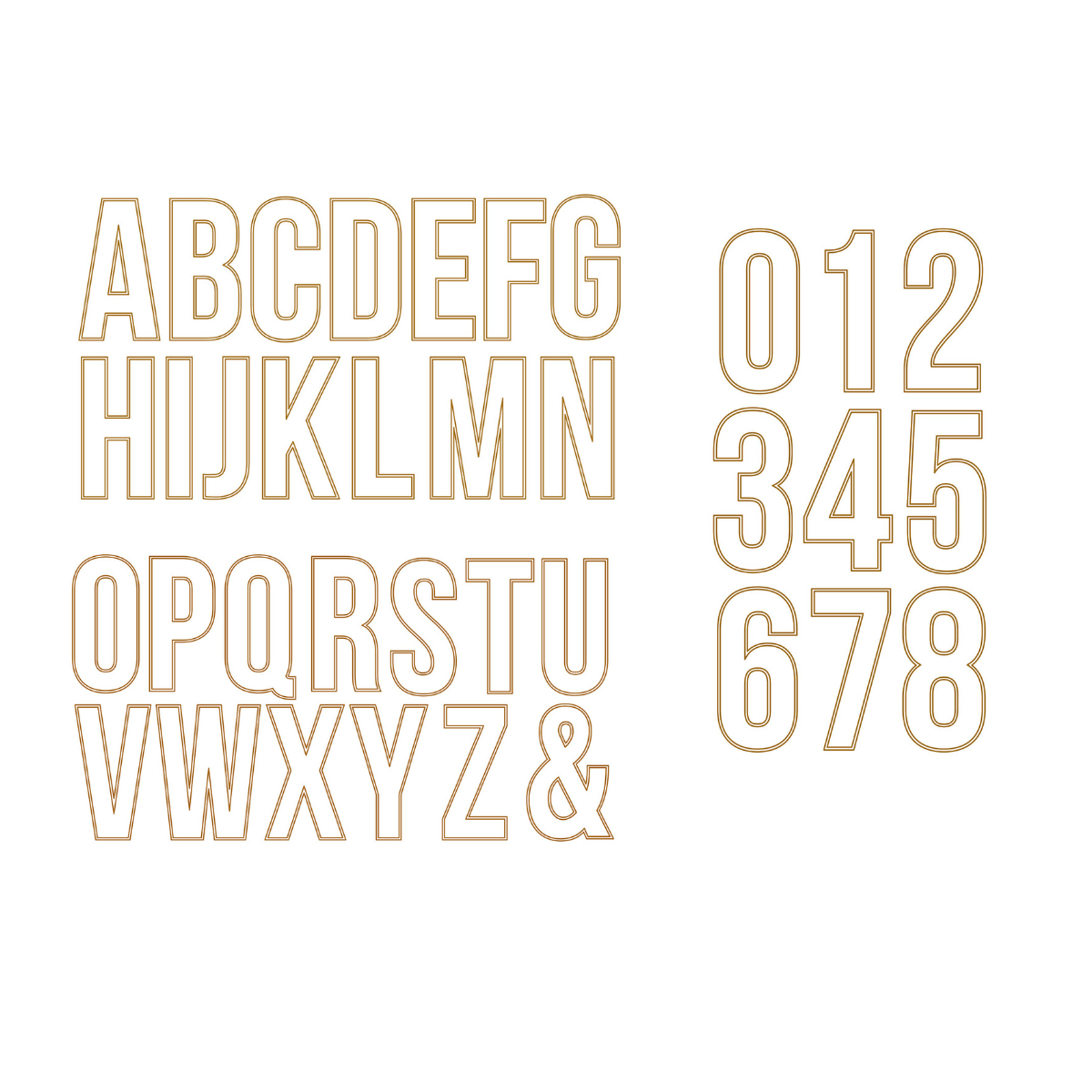 Bundle - Großes Alphabet & Große Zahlen mit feinem Rahmen