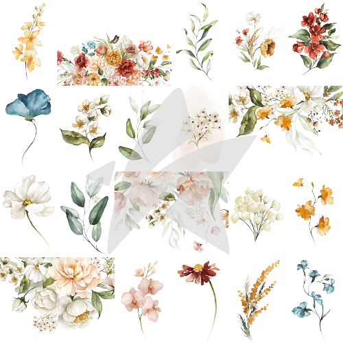 Design paper - Overlay paper - Vintage flowers