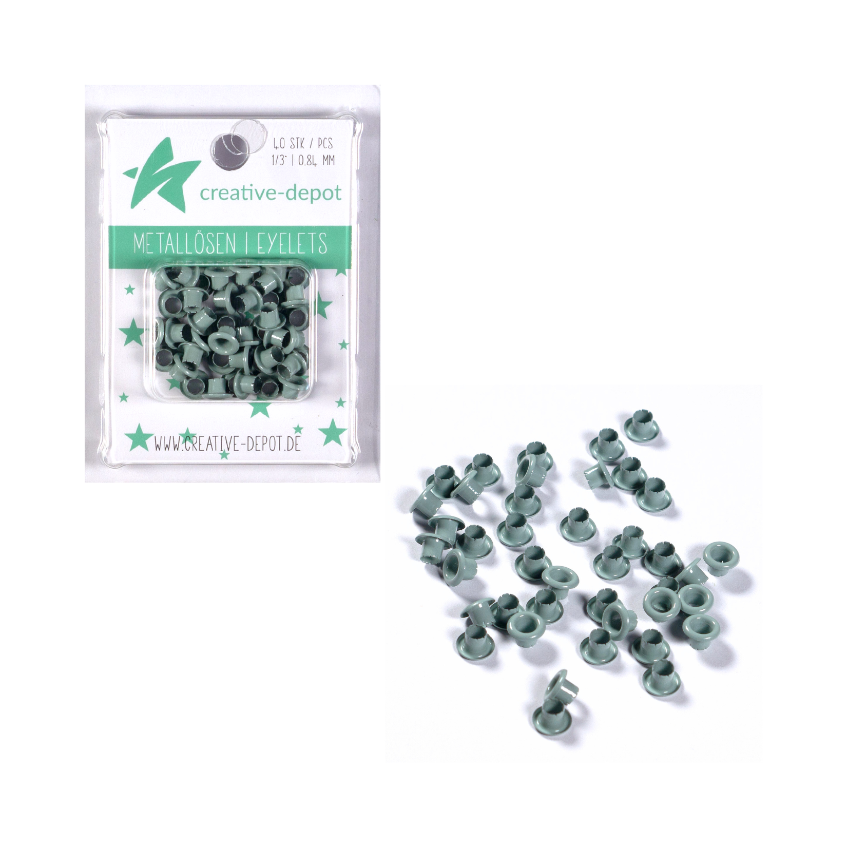 Eyelets - Graugrün - 8 mm