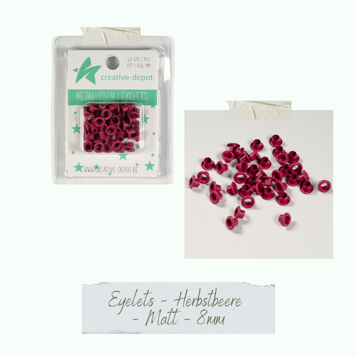 Eyelets - Herbstbeere - Matt - 8 mm Eyelets - Herbstbeere - Matt - 8 mm
