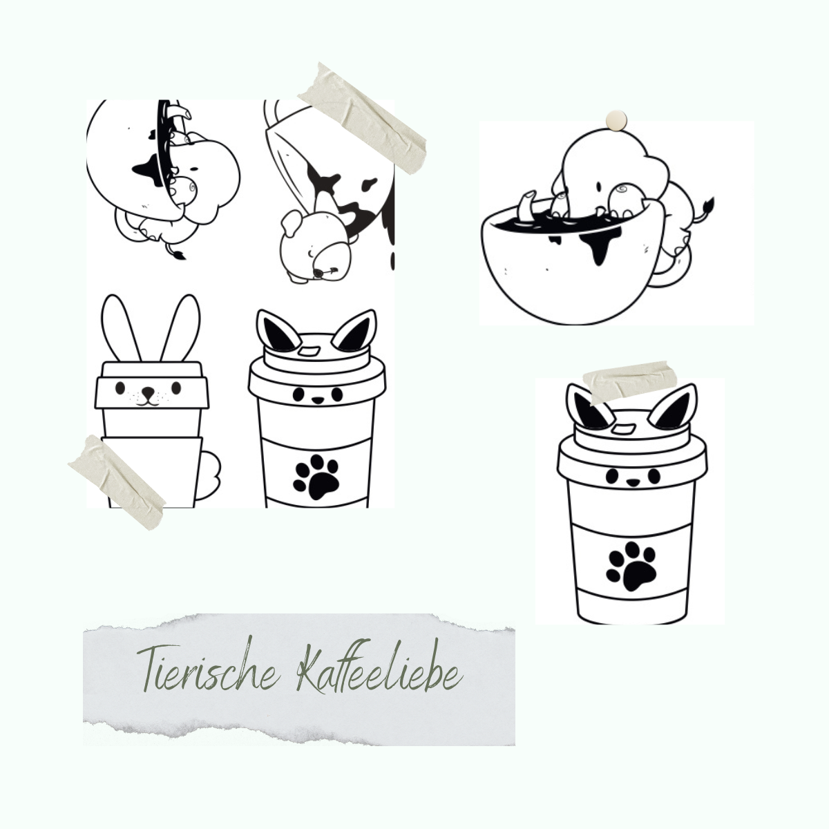 CD-Stt-1107-Tierische-Kaffeeliebe Stempelset - Tierische Kaffeeliebe