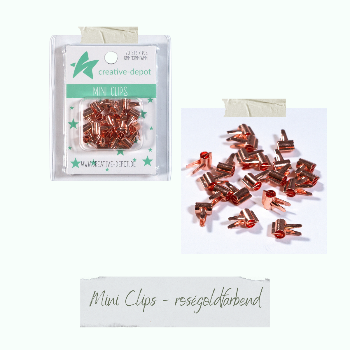 Mini Clip - rosegoldfarbend - 20 Stück Mini Clip - rosegoldfarbend - 20 Stück