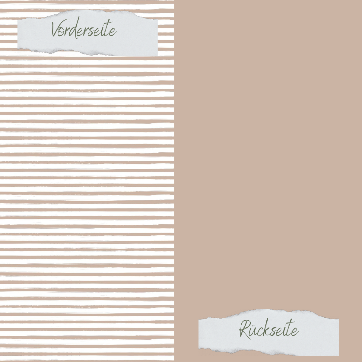 Papel de diseño - Basic - Latte - Streifen + Uni - Doppelseitig bedruckt