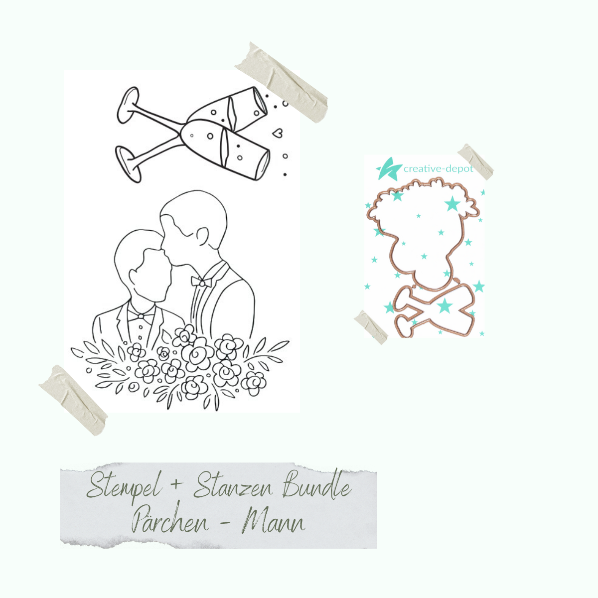Bundle - Pärchen-Mann - Stempelset & Stanzen
