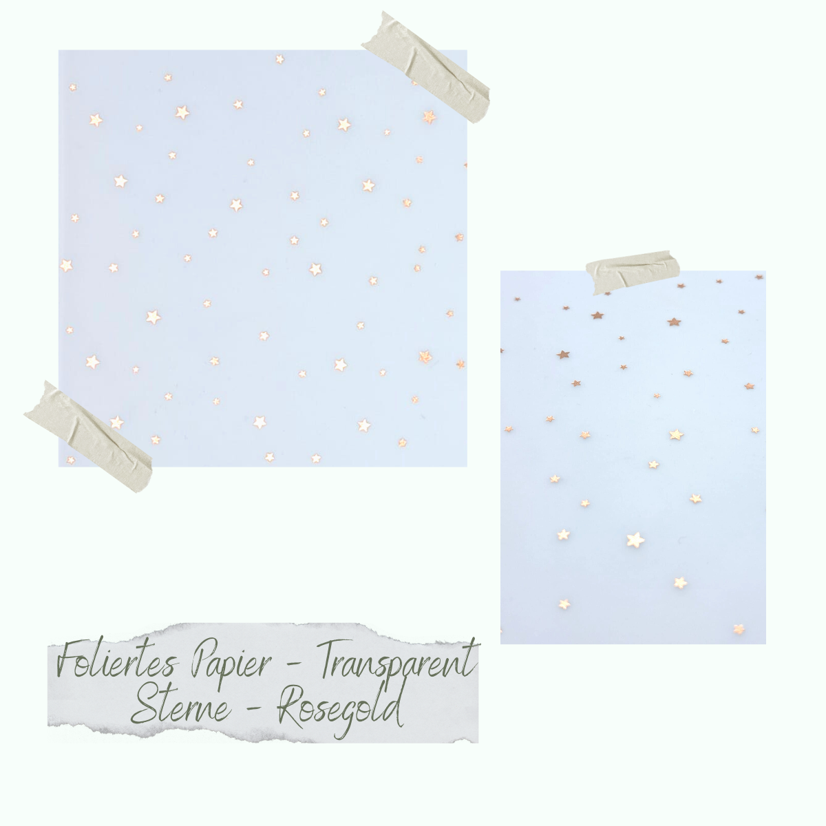 CD-DG-007-2 Papier moussé - Weiß - Sterne - Rosegold