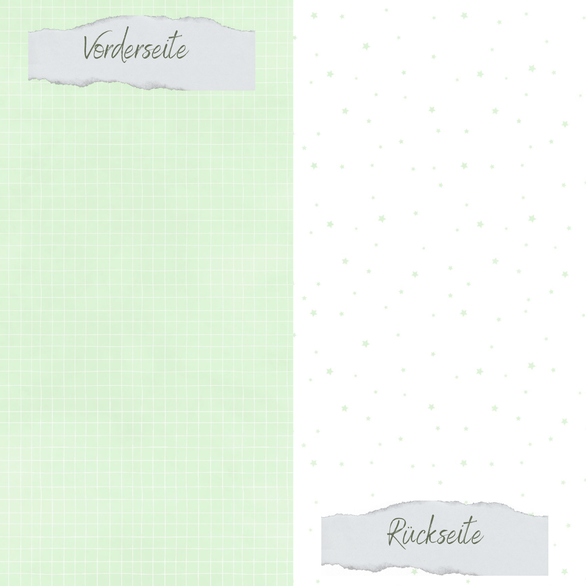 Designpapier - Basic - Seeglas - Doodle Gitter + Sternchenregen - Doppelseitig bedruckt