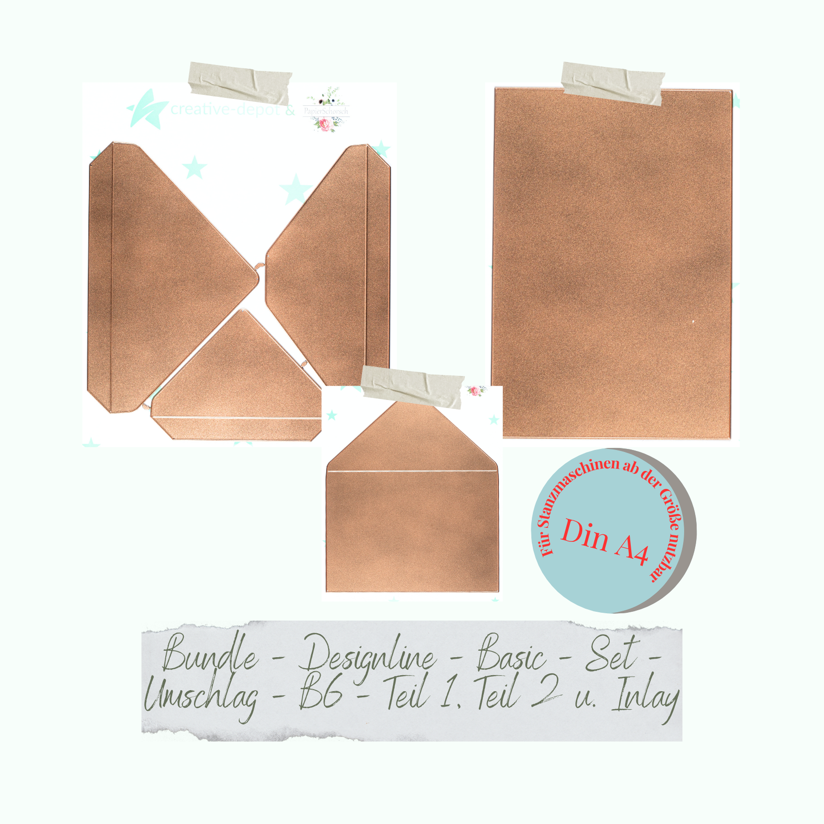 Bundle - Basic - Designline - Basic - Set - Umschlag - B6 - Teil 1 & Teil 2 & Inlay  Bundle - Basic - Designline - Basic - Set - Umschlag - B6 - Teil 1 & Teil 2 & Inlay