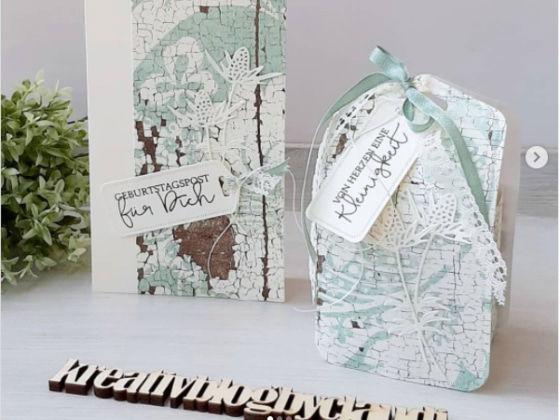 2371 Designpapier - Vintage Holz Mint