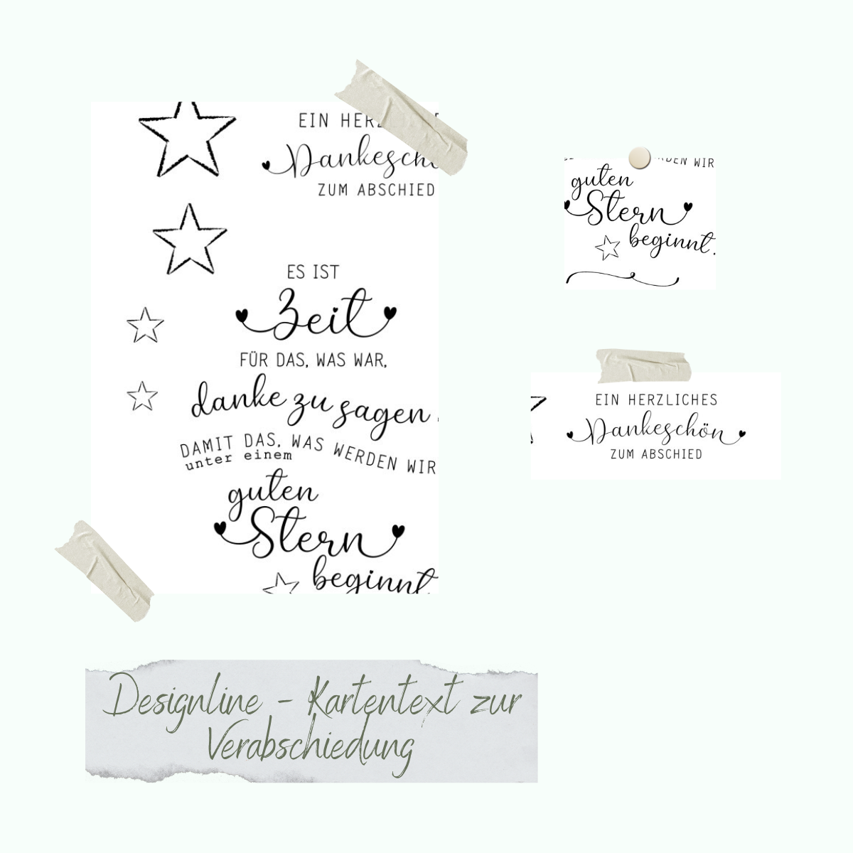 Stempelset - Designline - Kartentext zur Verabschiedung
