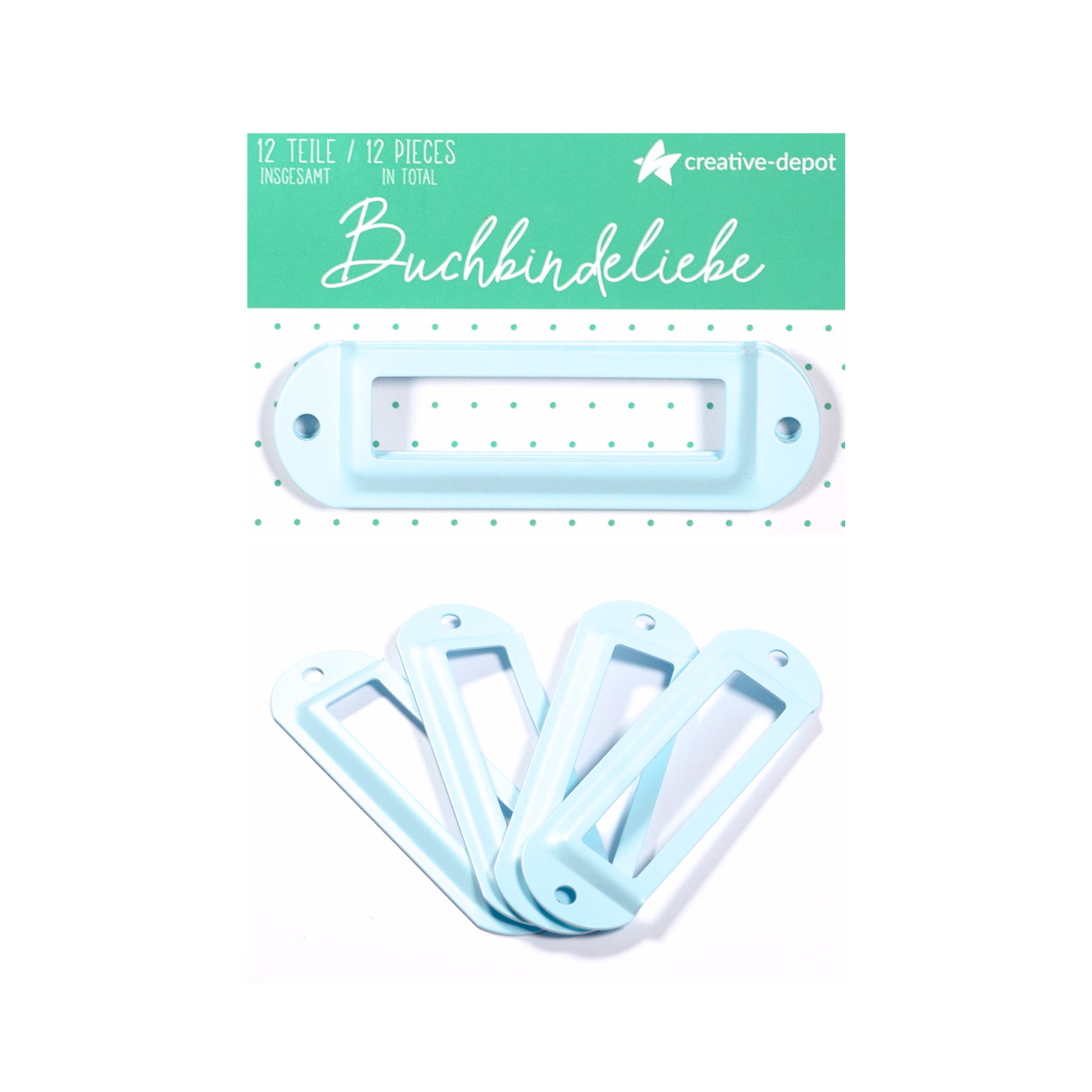 Etikettenhalter - Baby Blau - Matt - Buchbindeliebe