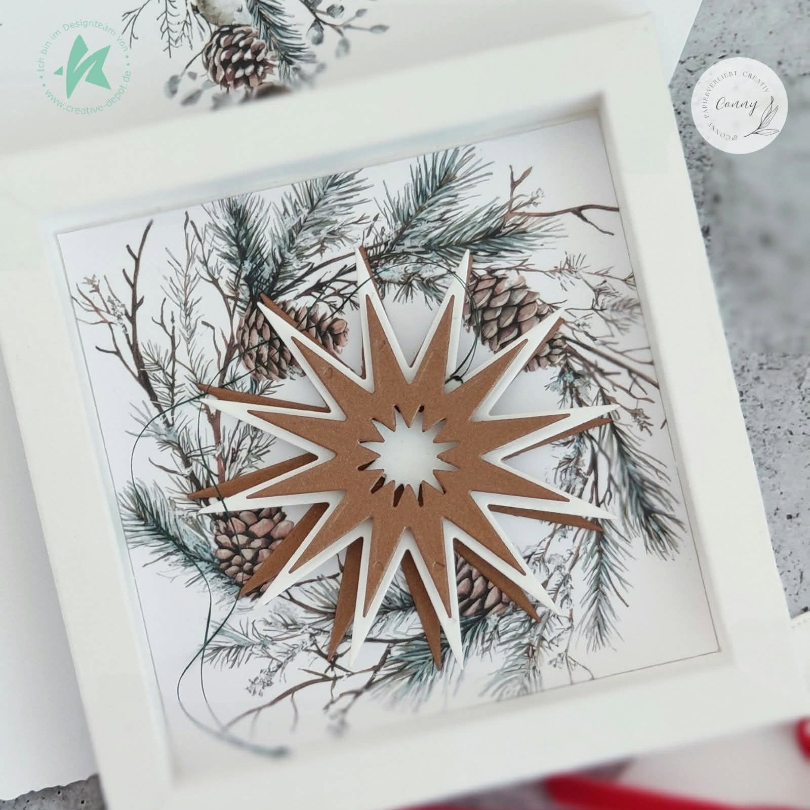Designpapier - Großer Kartenaufleger - Winterkränze