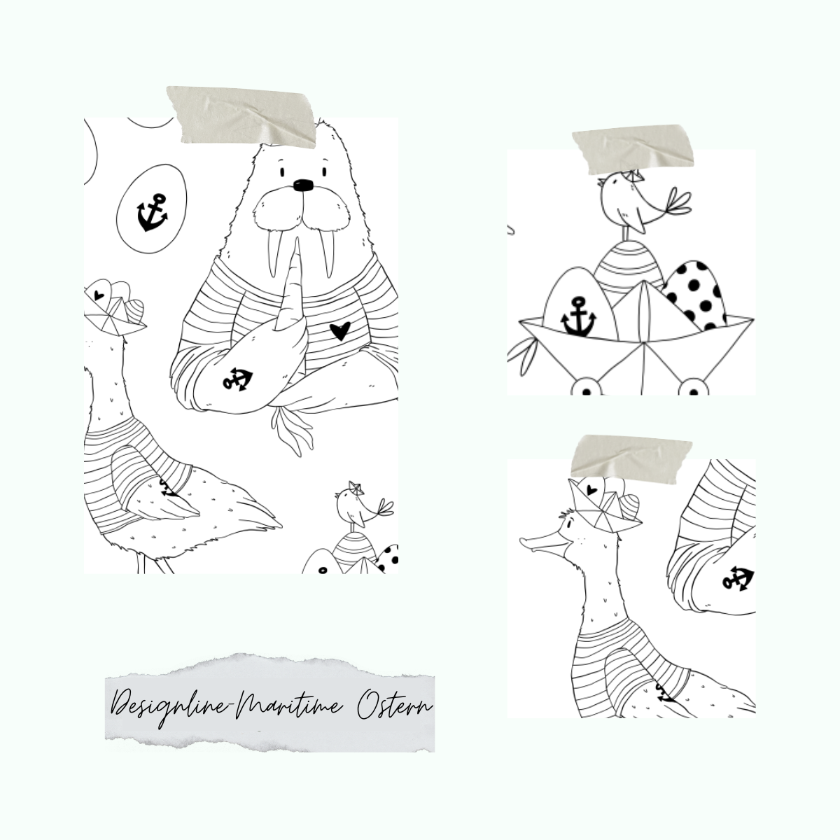 Designline-Maritime-Ostern Set de tampons - Designline - Maritime Ostern