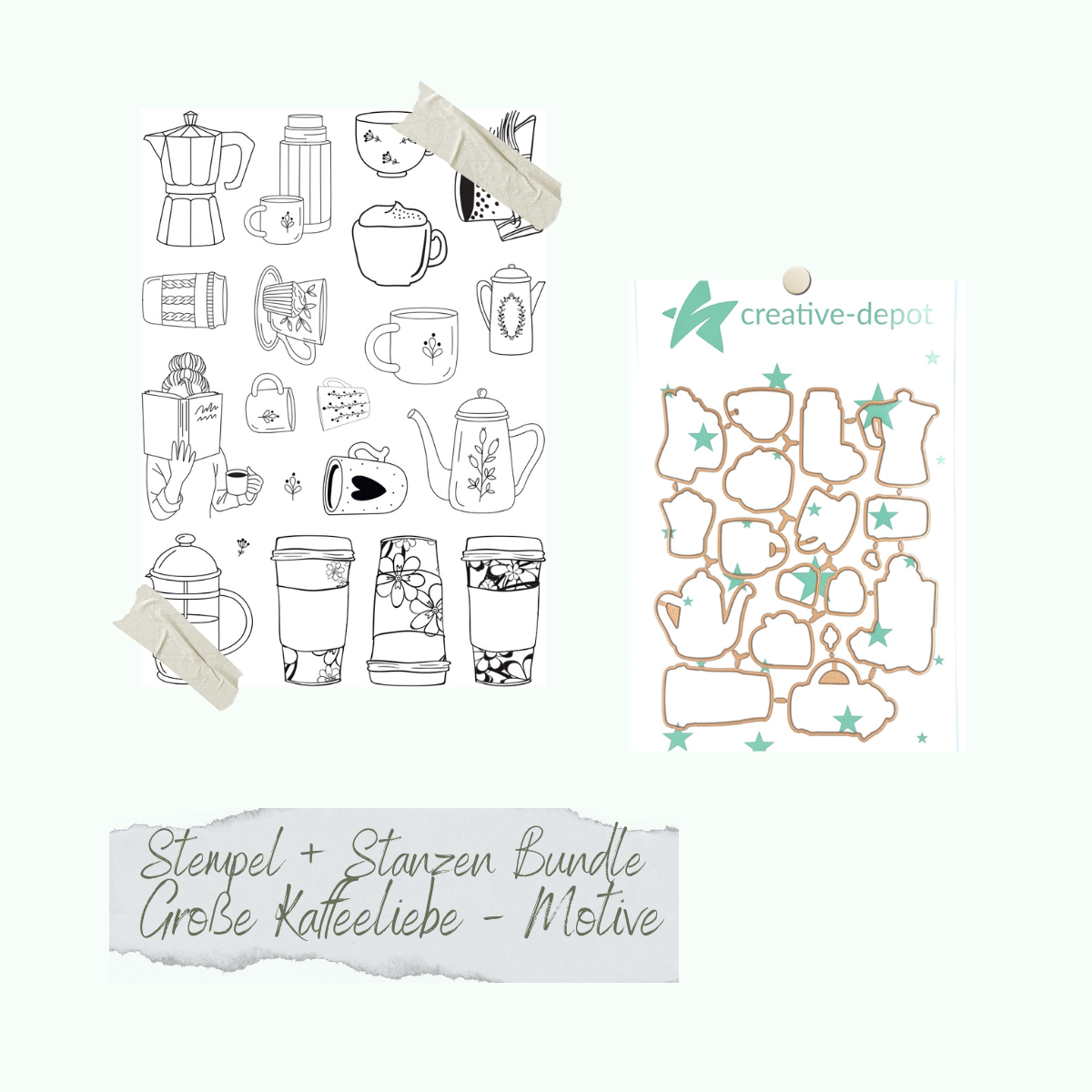 Bundle - Stamp Set & Punches - Große Kaffeeliebe - Motifs