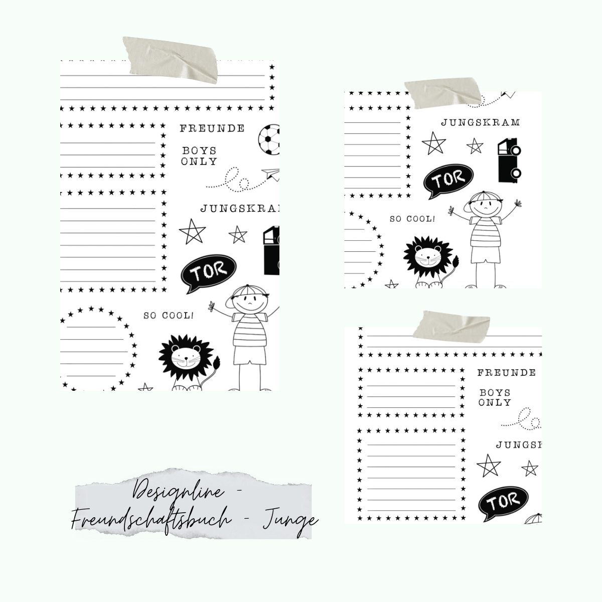 Stamp set - Designline - Freundschaftsbuch - Jungs