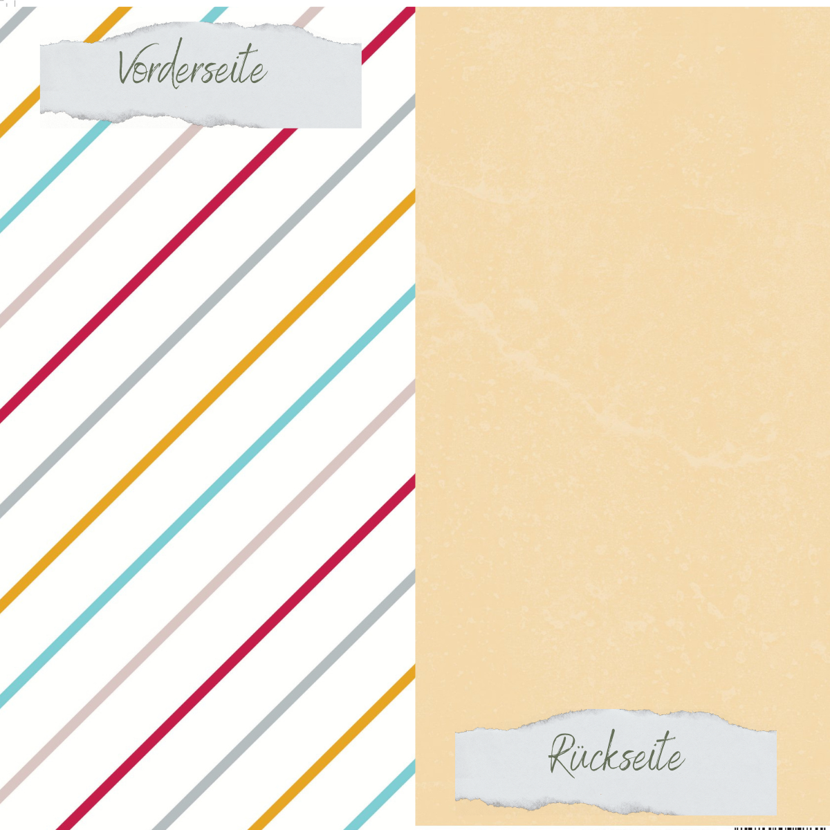 Papel de diseño - Scrapliebe - Smalltalk - Bunte Streifen - Impreso por ambas caras
