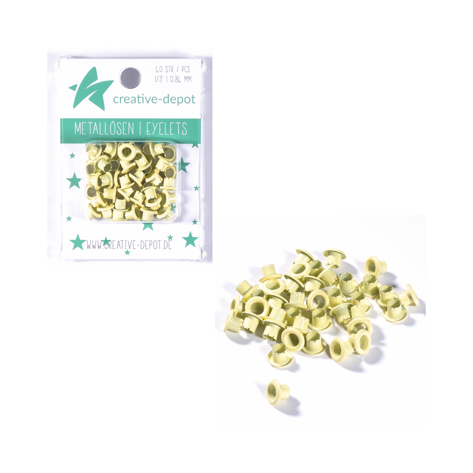 Eyelets - Pastell Gelb - 8mm