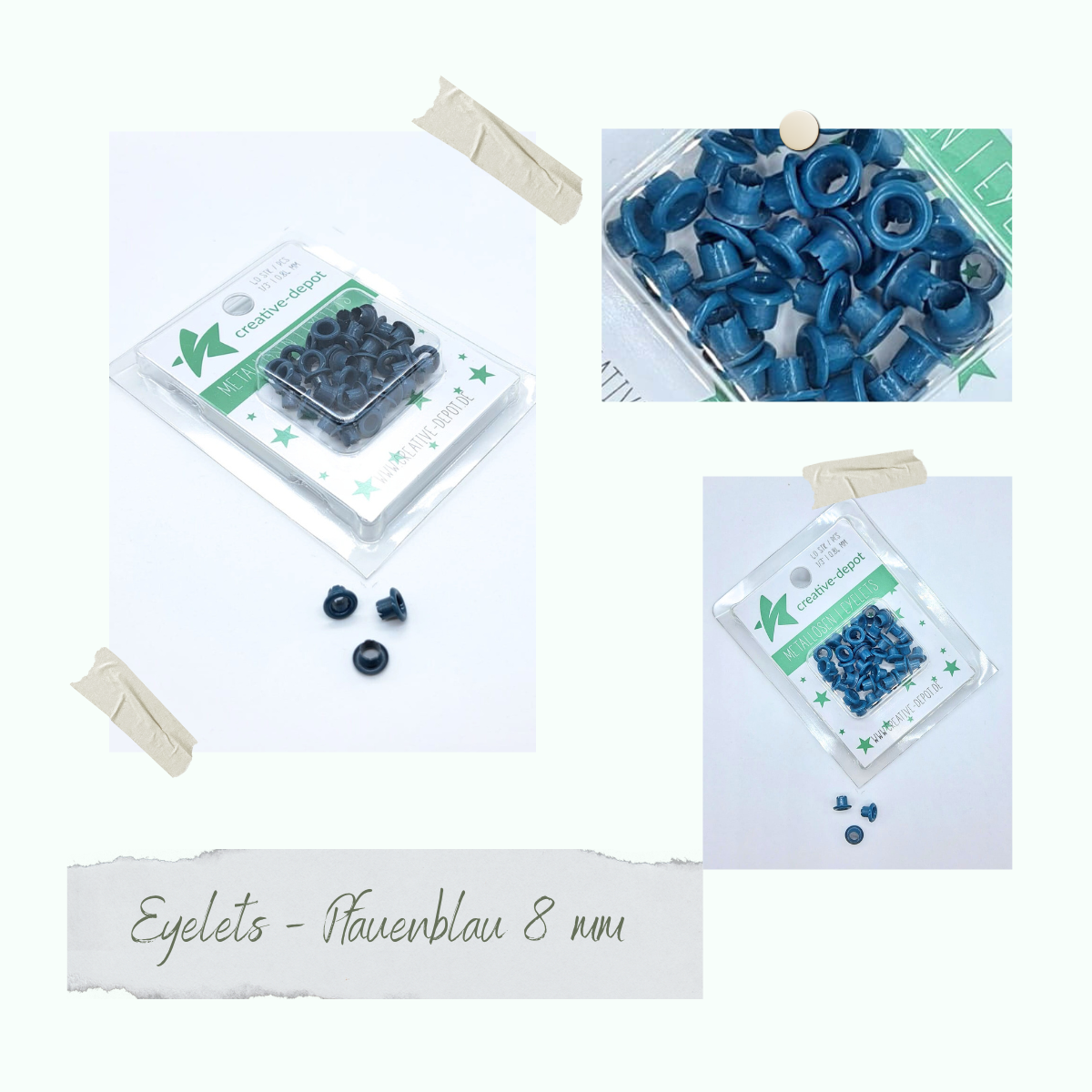 CD-EY-020 Eyelets - Pfauenblau - 8mm