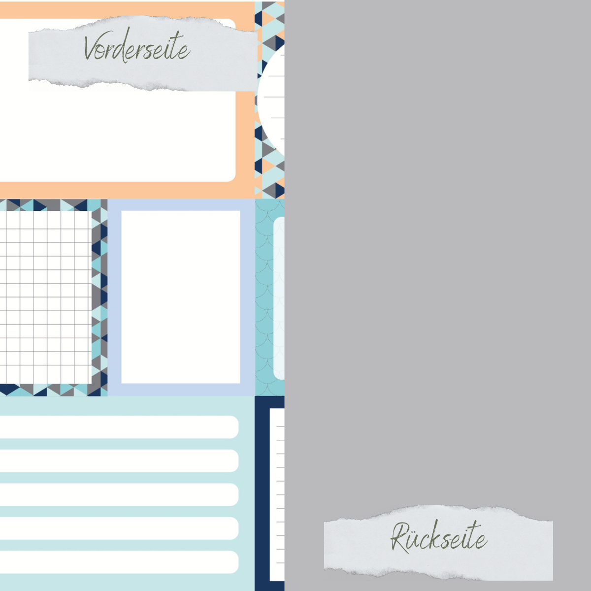 Designpapier - Designline - Scrapliebe - Ahoi - Journaling Karten - Doppelseitig bedruckt