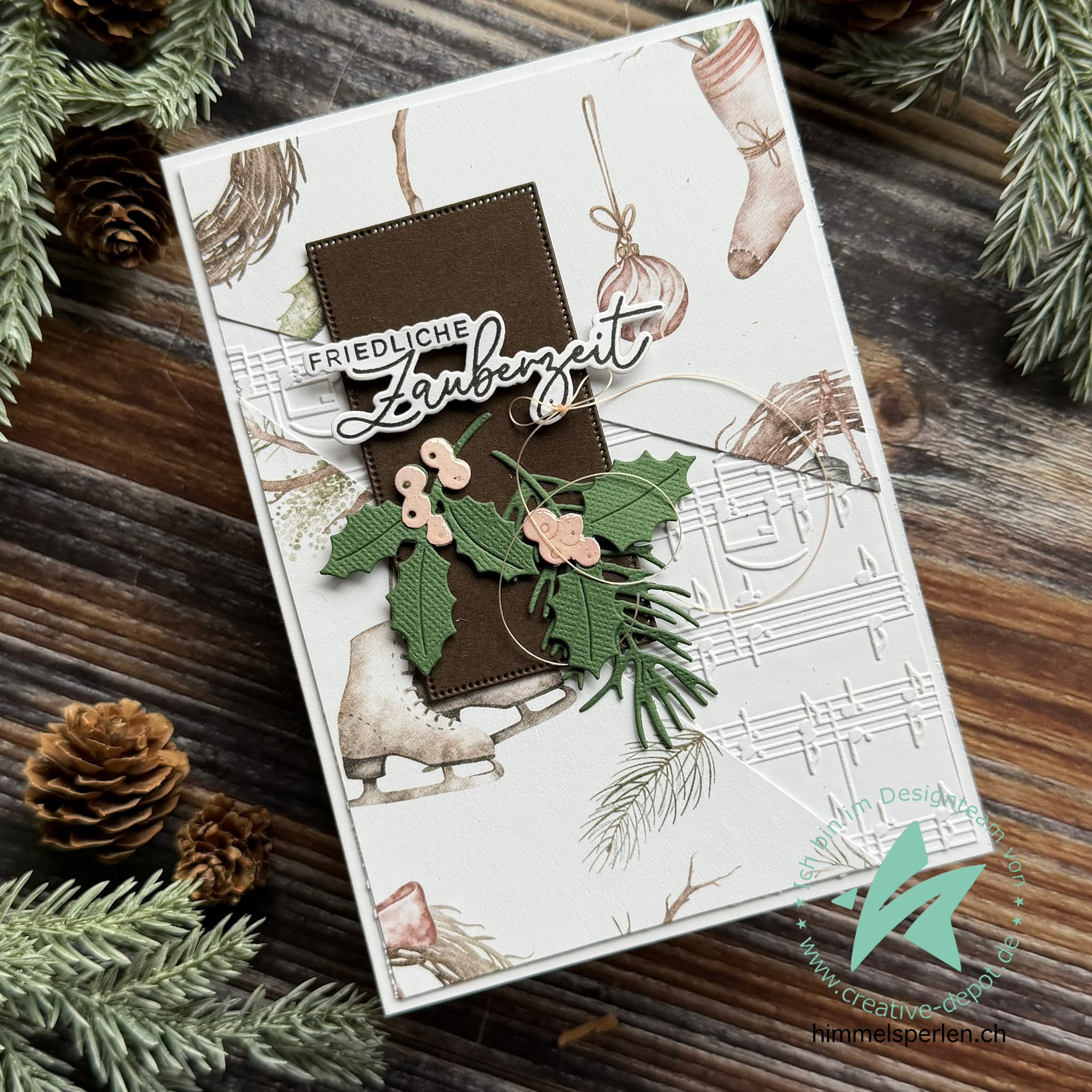 Papier décoratif - Couronnes d'hiver - Imprimé recto-verso
