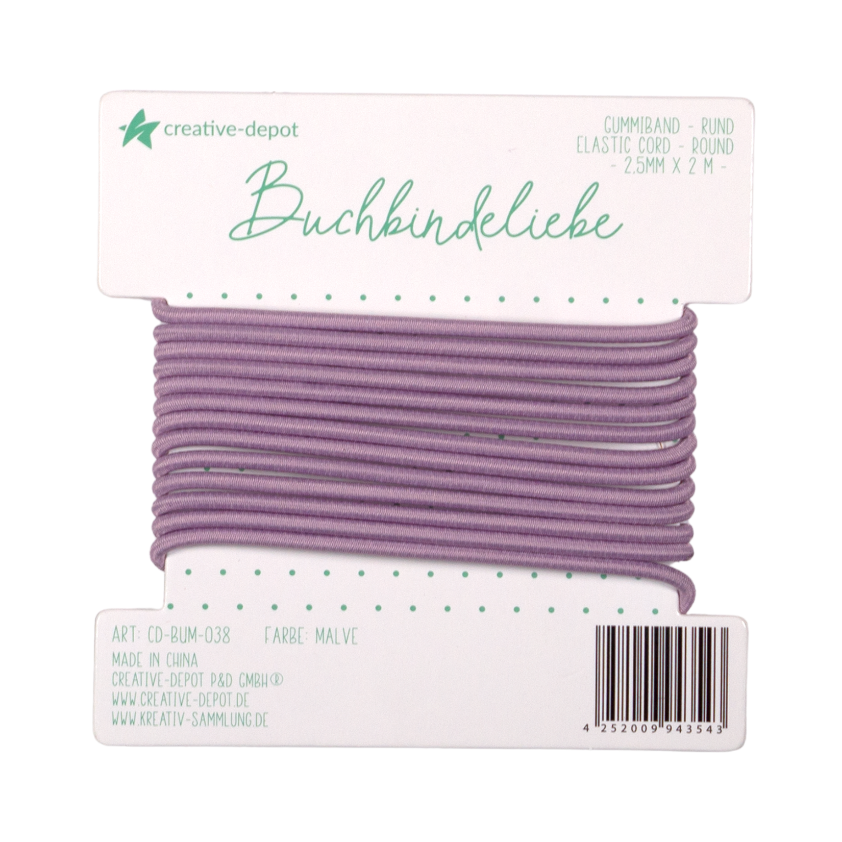 Gummiband - Malve - rund - Buchbindeliebe