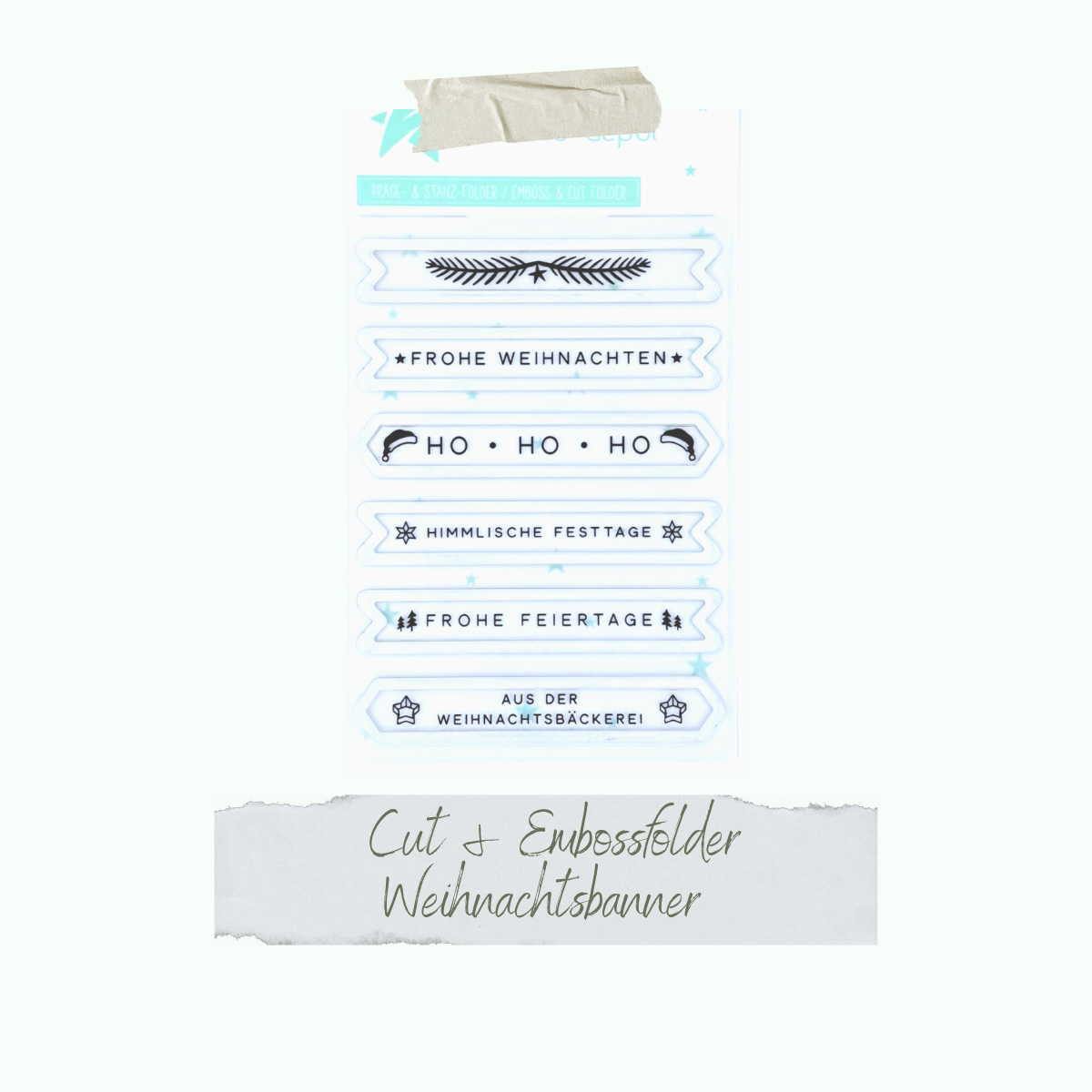 CD-PF-069 Cut & Emboss Folder - Weihnachtsbanner - 11 x 15,5 cm