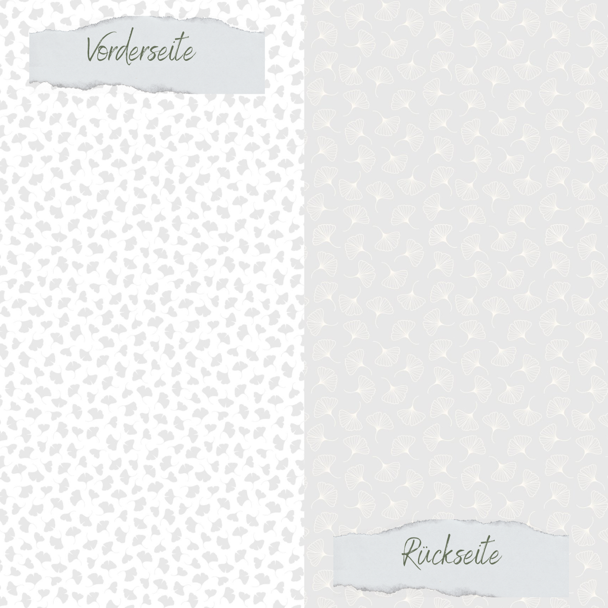 Designpapier - Kleines Gingkoblatt - Doppelseitig bedruckt