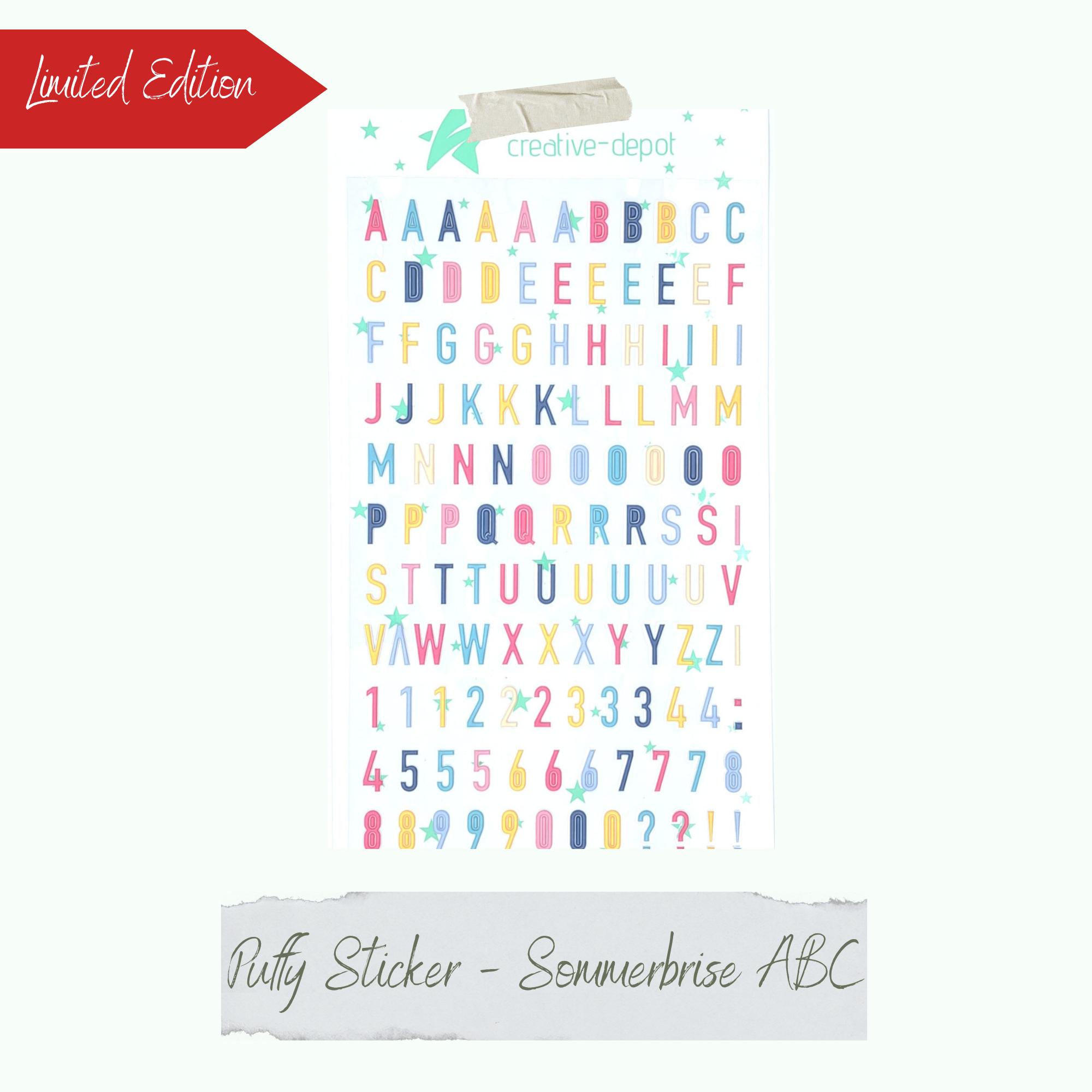CD-PS-007-Puffy-Sticker-Sommerbrise-ABC Puffy Sticker - Sommerbrise ABC