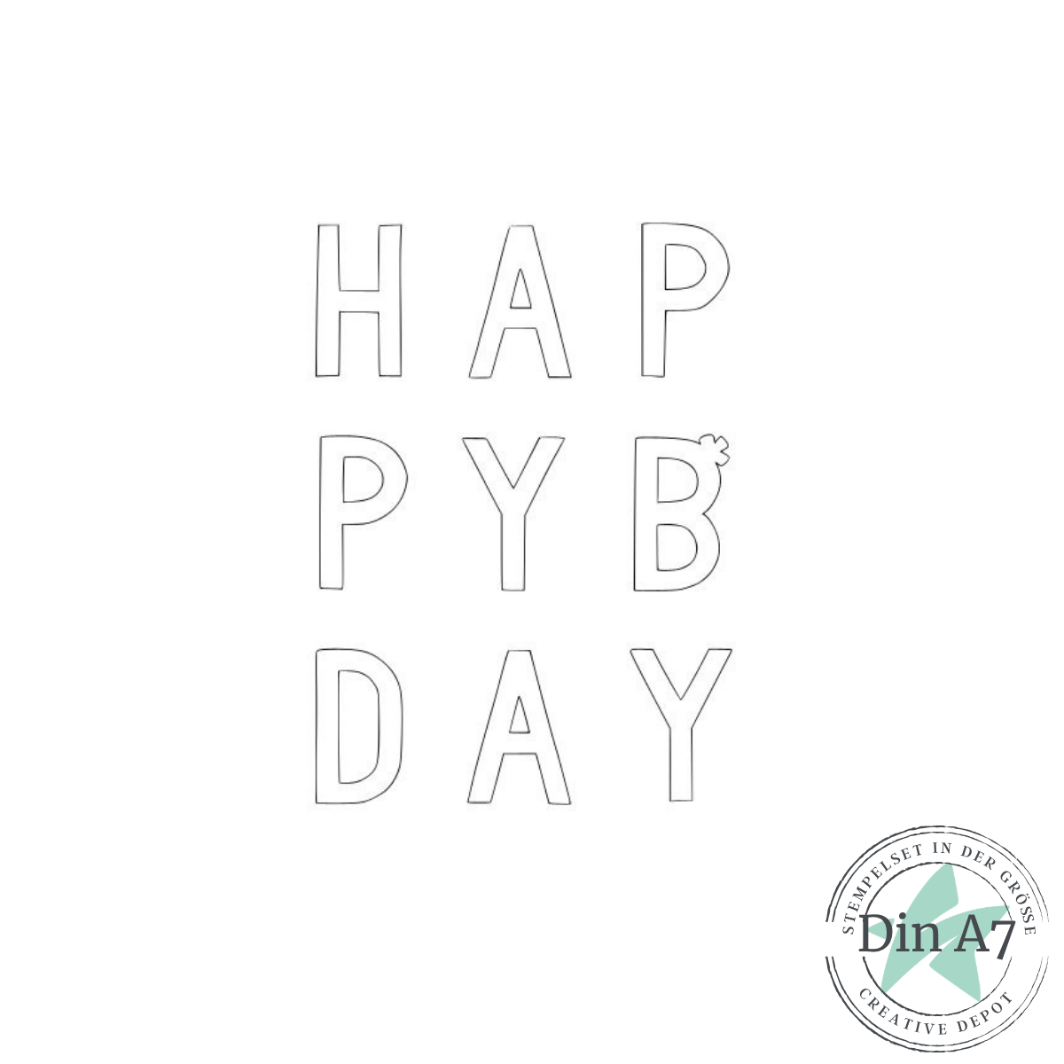 Stempelset - Carolas Layerspaß - Happy Bday - Outline