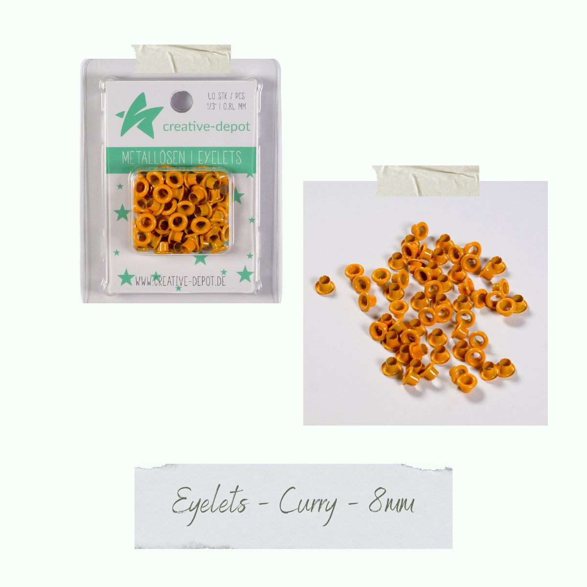CD-EY-097_Eyelets-Curry-8mm Eyelets - Curry - 8 mm