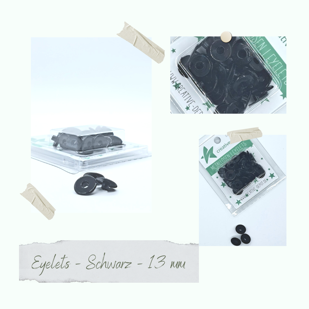 Eyelets-Schwarz-13mm