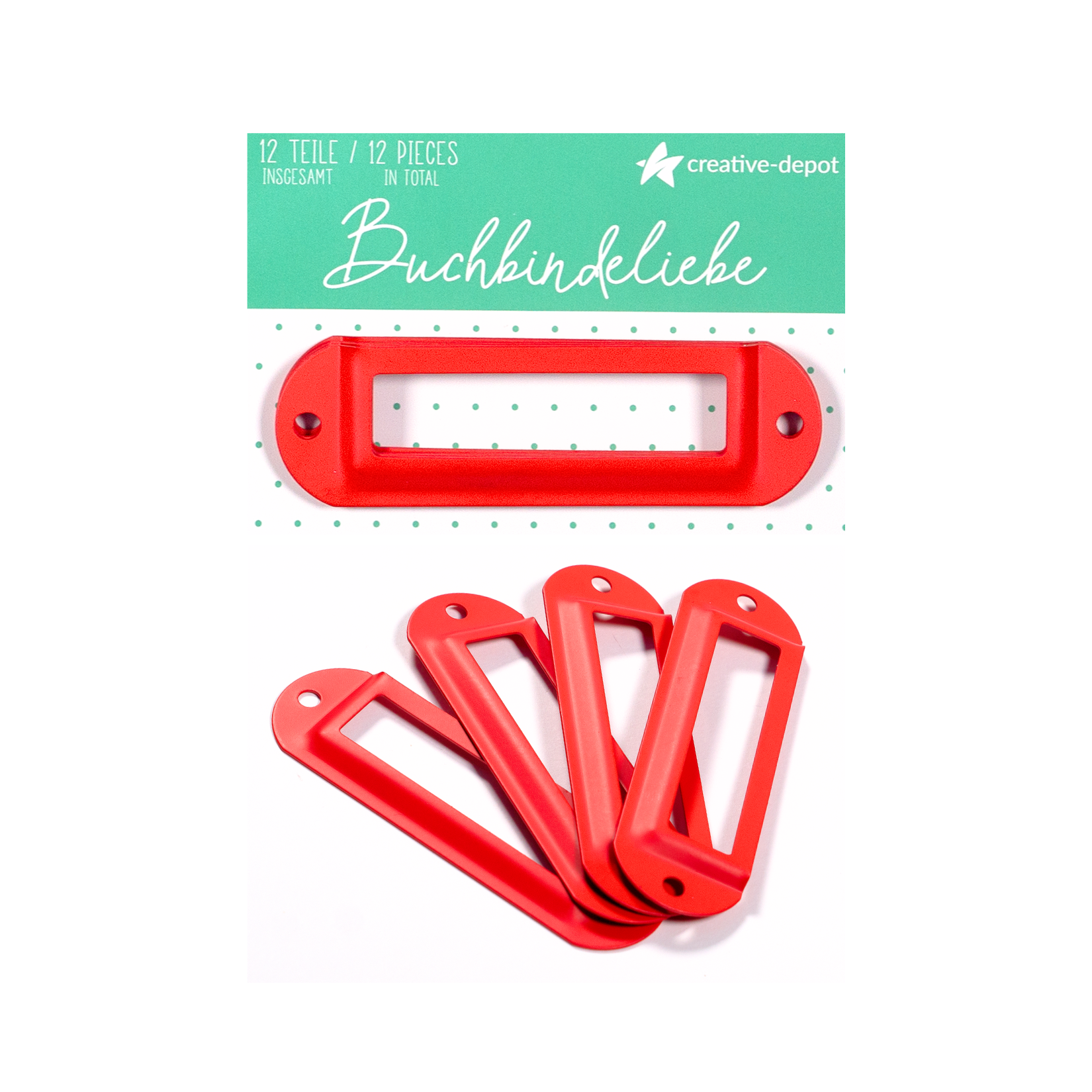 Etikettenhalter - Weihnachtsrot - Matt - Buchbindeliebe