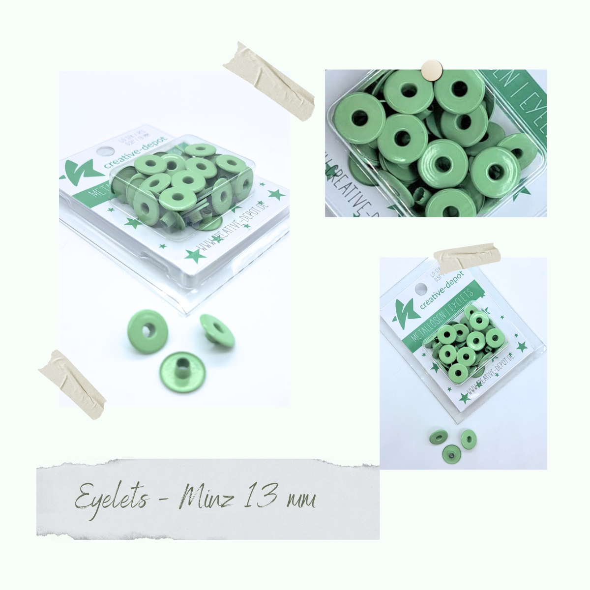 Width Eyelets - Mint - 13mm