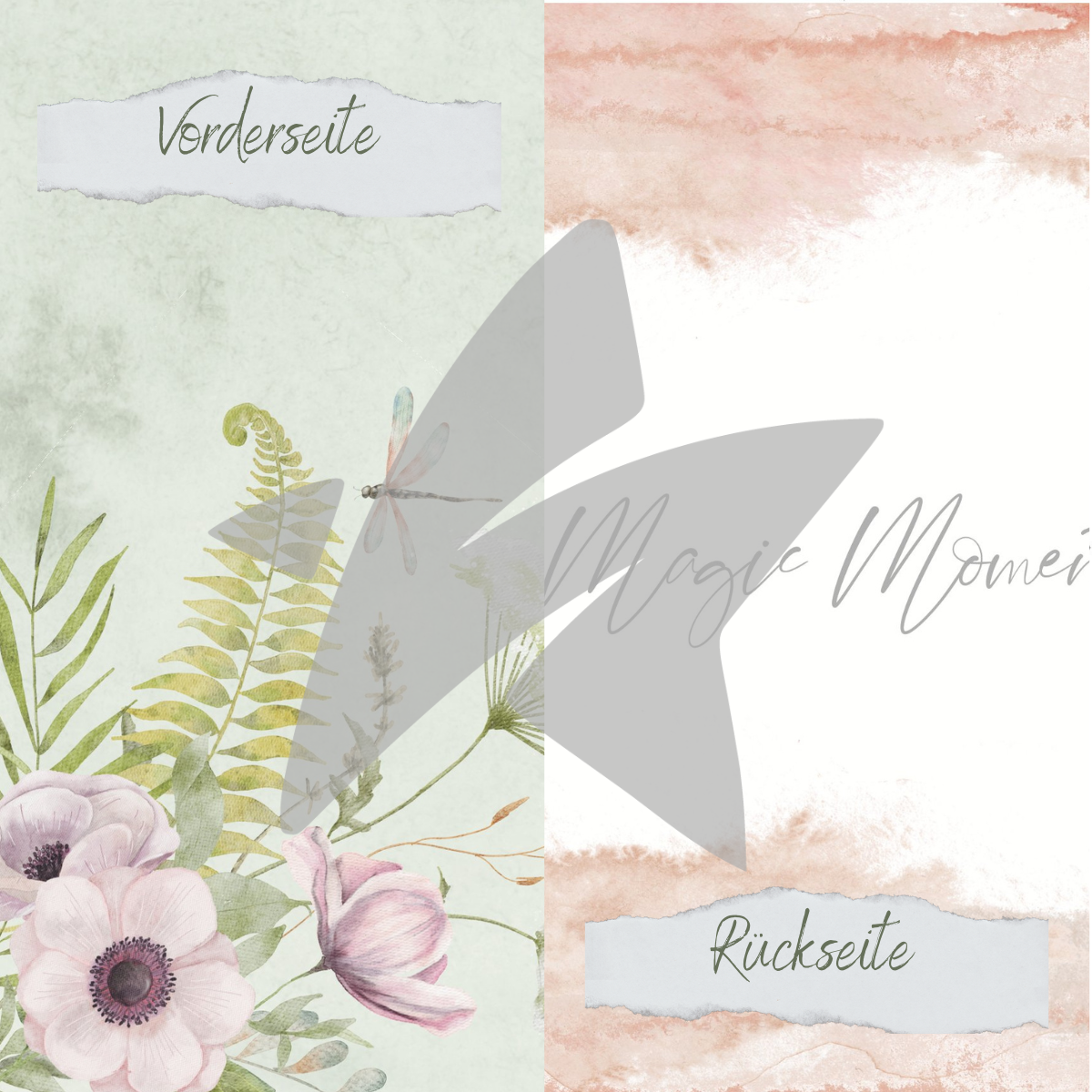 CD-DP-746 Papel de diseño - Wilde Blumen - Magic Moment - Impreso por las dos caras