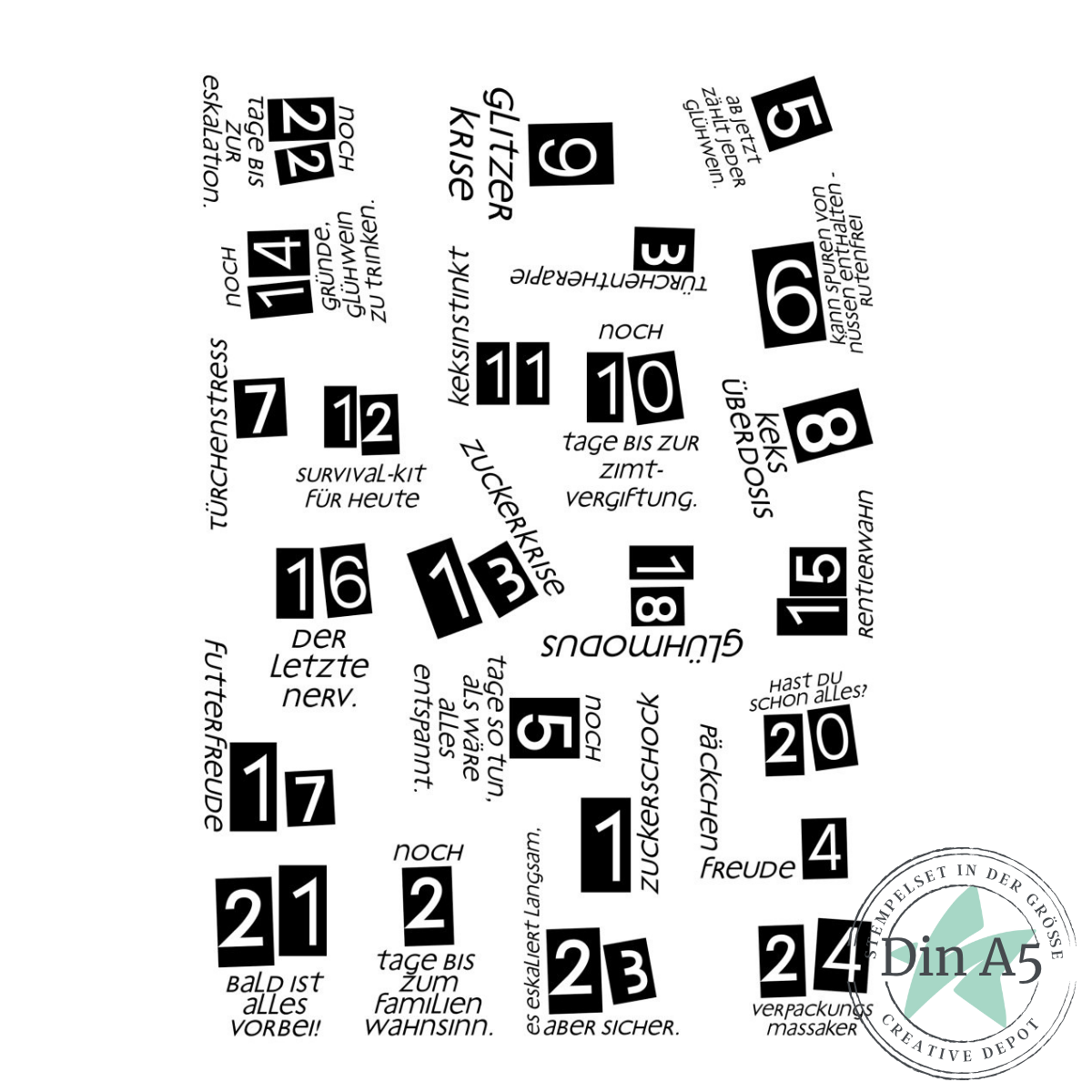 Stempelset - Adventskalender Countdown