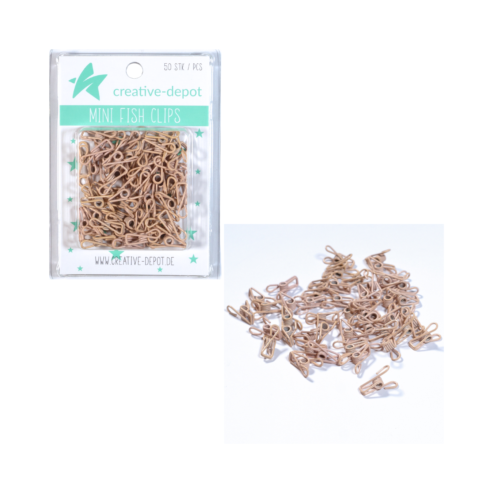 Mini Fish Clip - Latte - Matt - 50 Stück