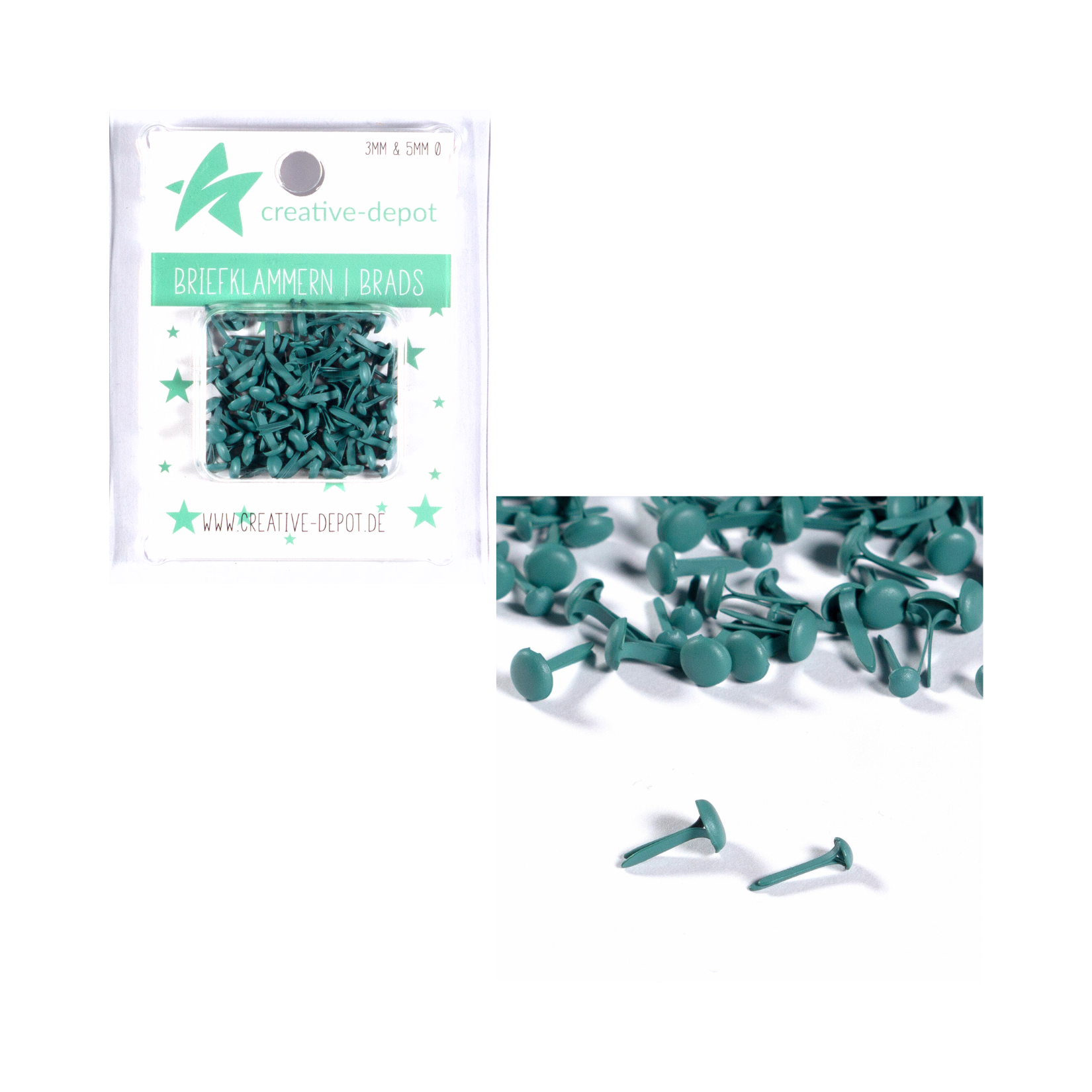 Brads - Salbei - Matt - 100 Stück