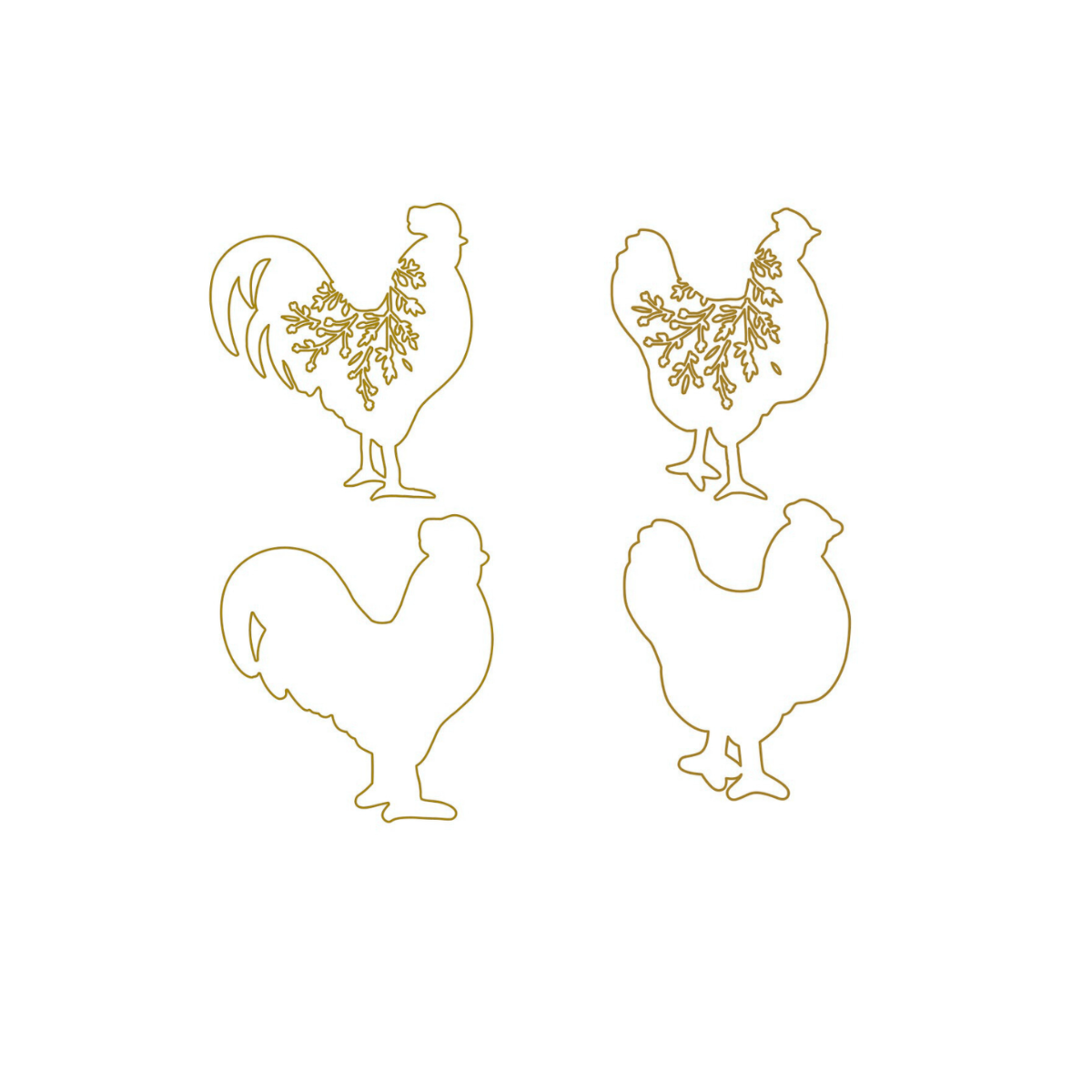 Bundle - Großer Hahn & Großes Huhn mit Muster