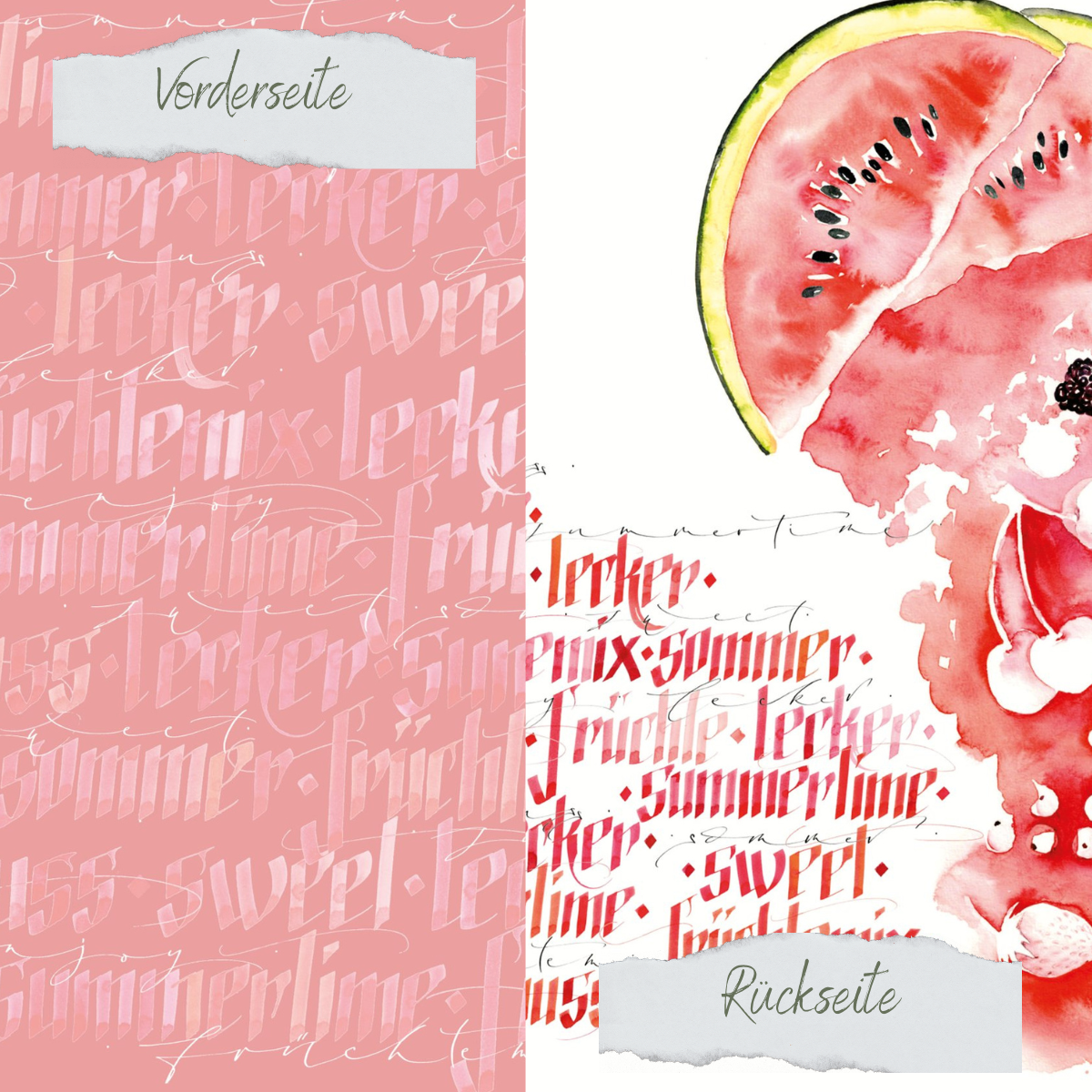 Designpapier - Designline - Früchtemix - Doppelseitig bedruckt Designpapier - Designline - Früchtemix - Doppelseitig bedruckt