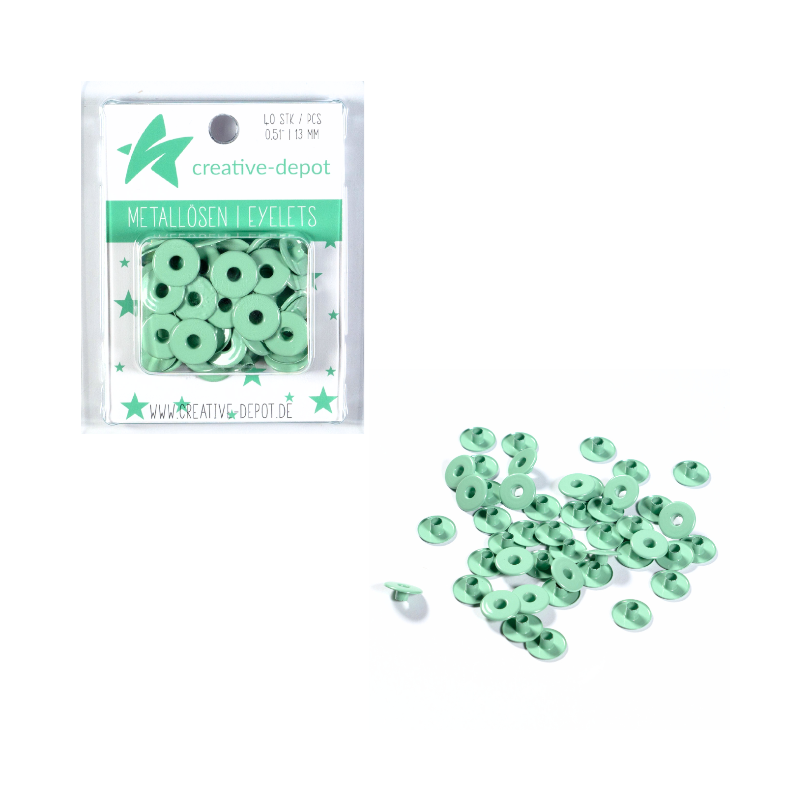 Breite Eyelets - Eukalyptus - 13 mm