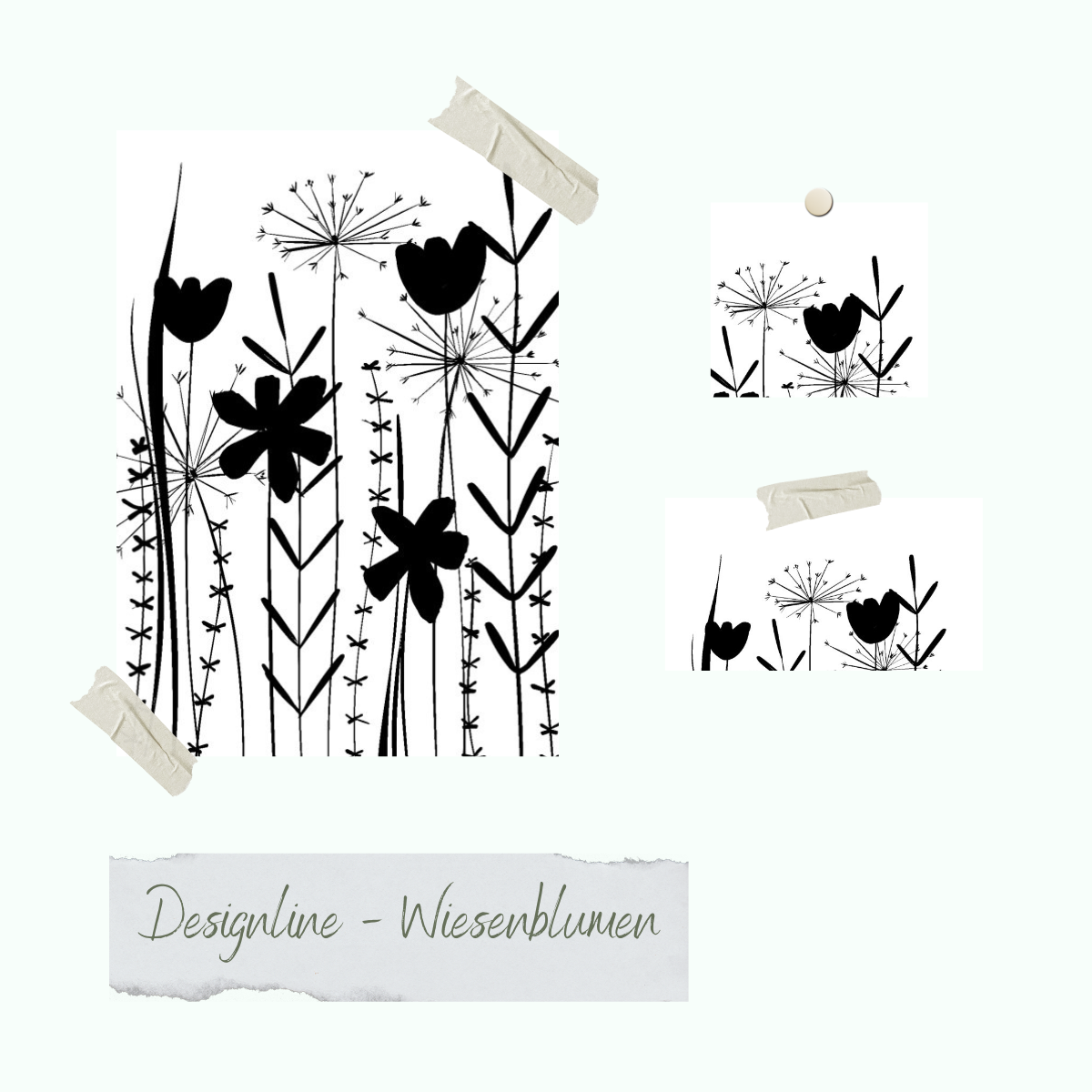 Set de tampons - Designline - Wiesenblumen