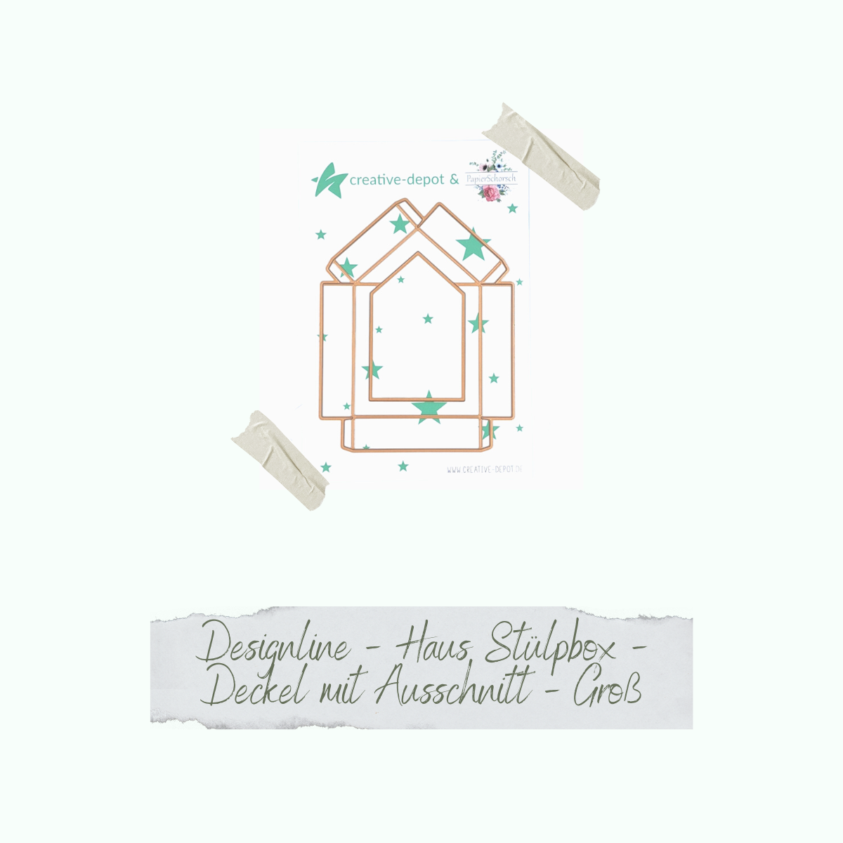 Produktbilder-Stanzen-3IZXmA7gV6bpnM Die - Designline - Haus Stülpbox - Deckel mit Ausschnitt - groß