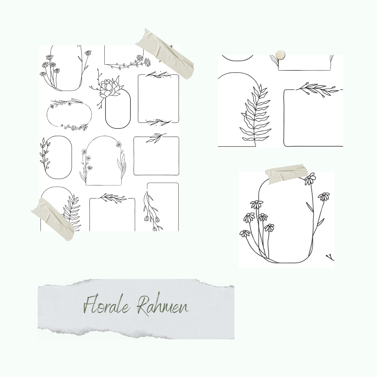 CD-Stt-1115-Florale-Rahmen Set de sellos - Florale Rahmen