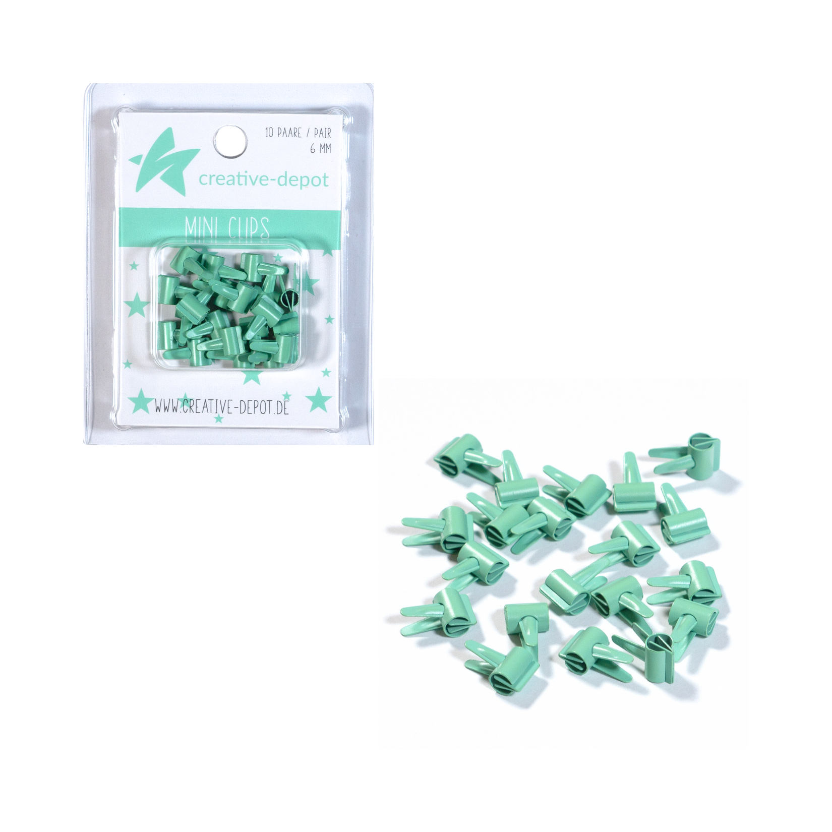 Mini Clip - Eukalyptus - Matt - 20 Stück
