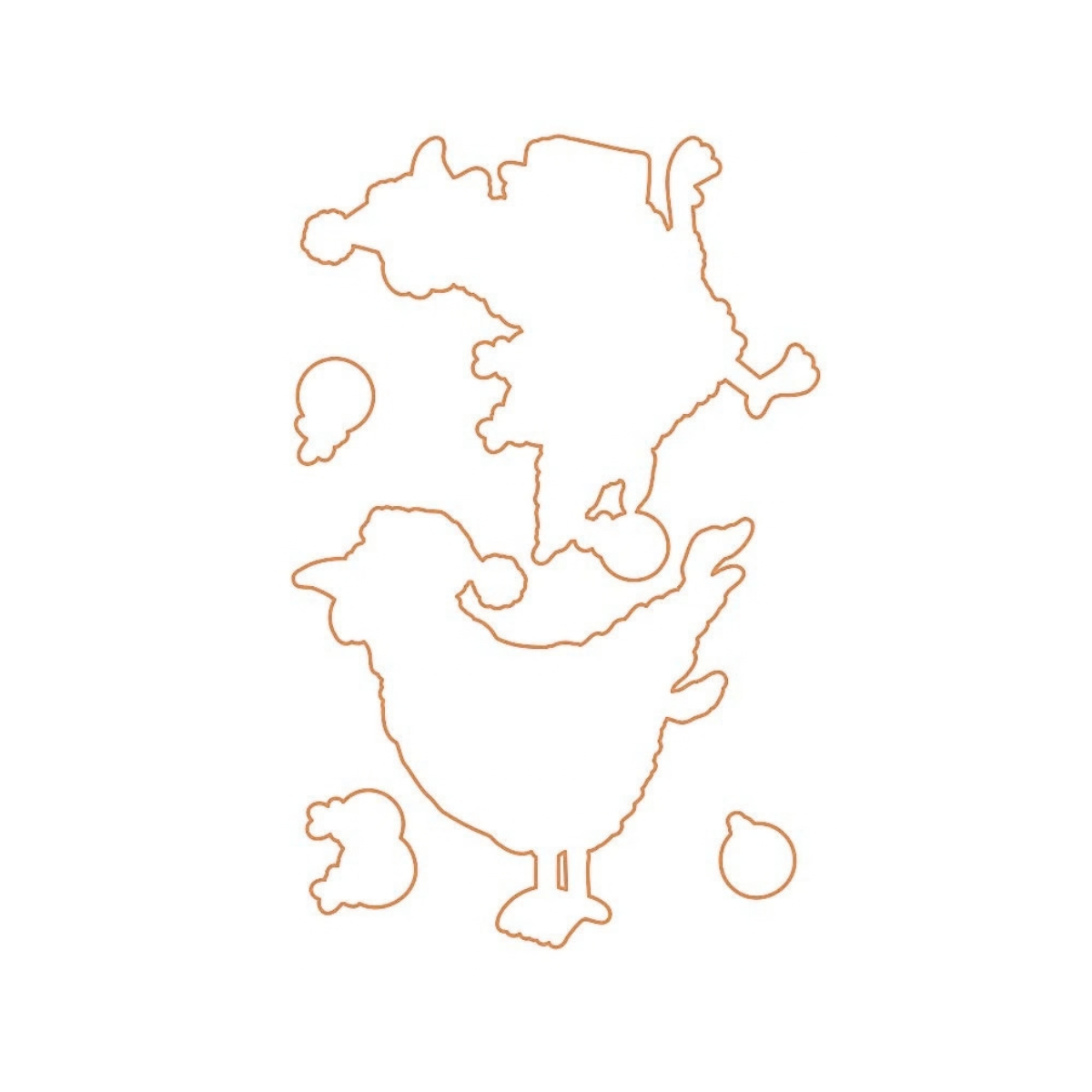 Die - Weihnachtshühner - Outline