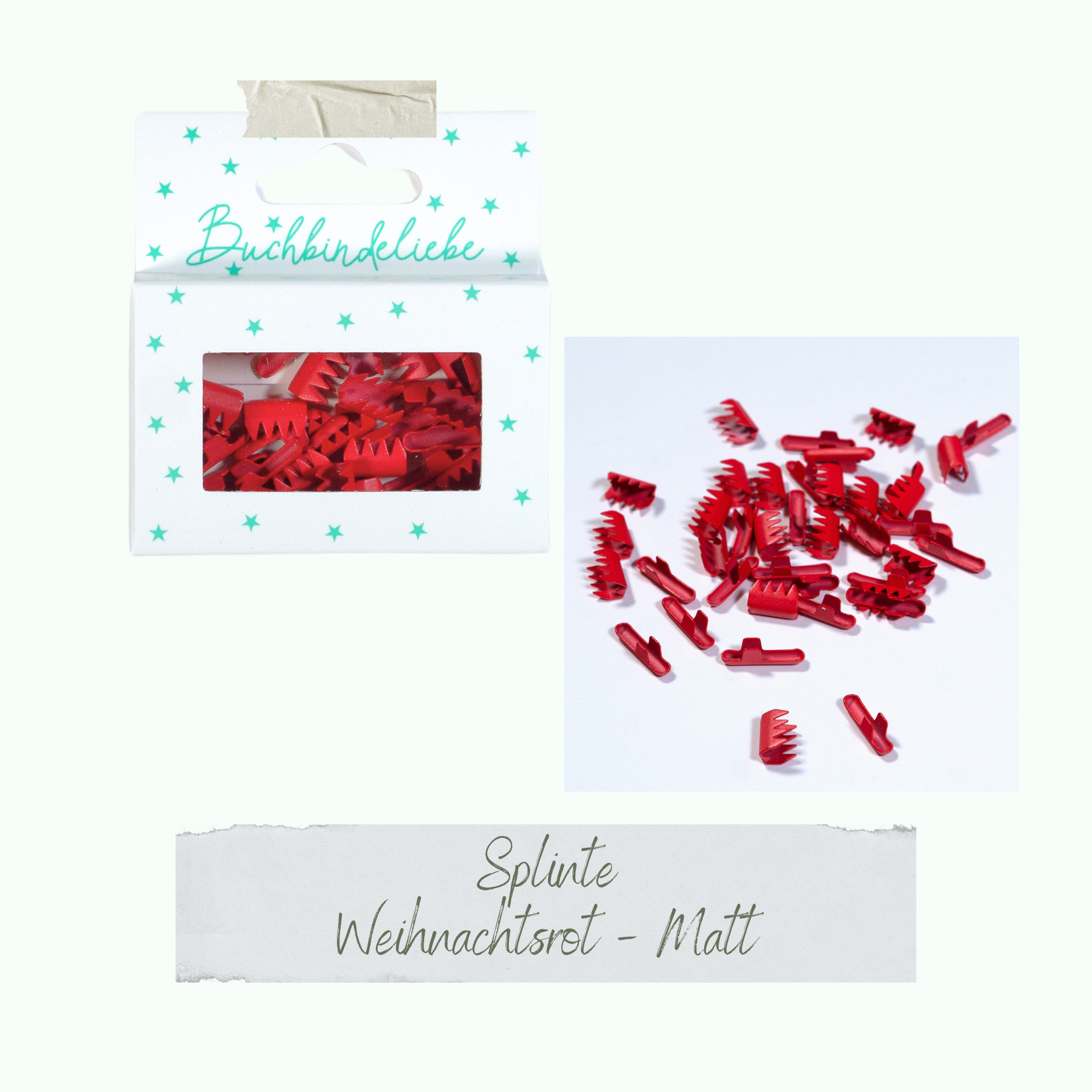 Splinte - Weihnachtsrot - Matt - Buchbindeliebe - 40 Stück Splinte - Weihnachtsrot - Matt - Buchbindeliebe - 40 Stück