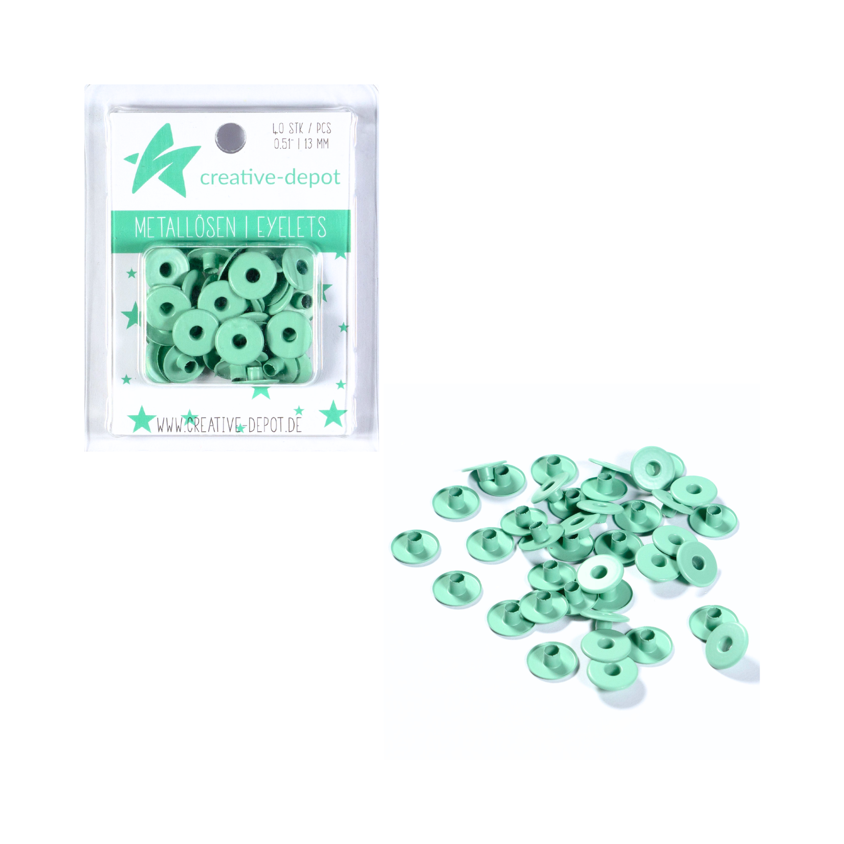 Breite Eyelets - Eukalyptus - Matt - 13 mm