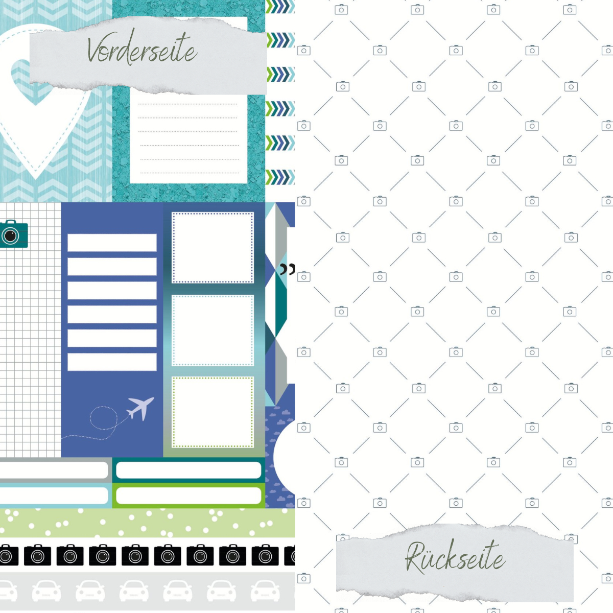 Designpapier - Designline - Scrapliebe - Reise - Journaling Cards - Doppelseitig bedruckt