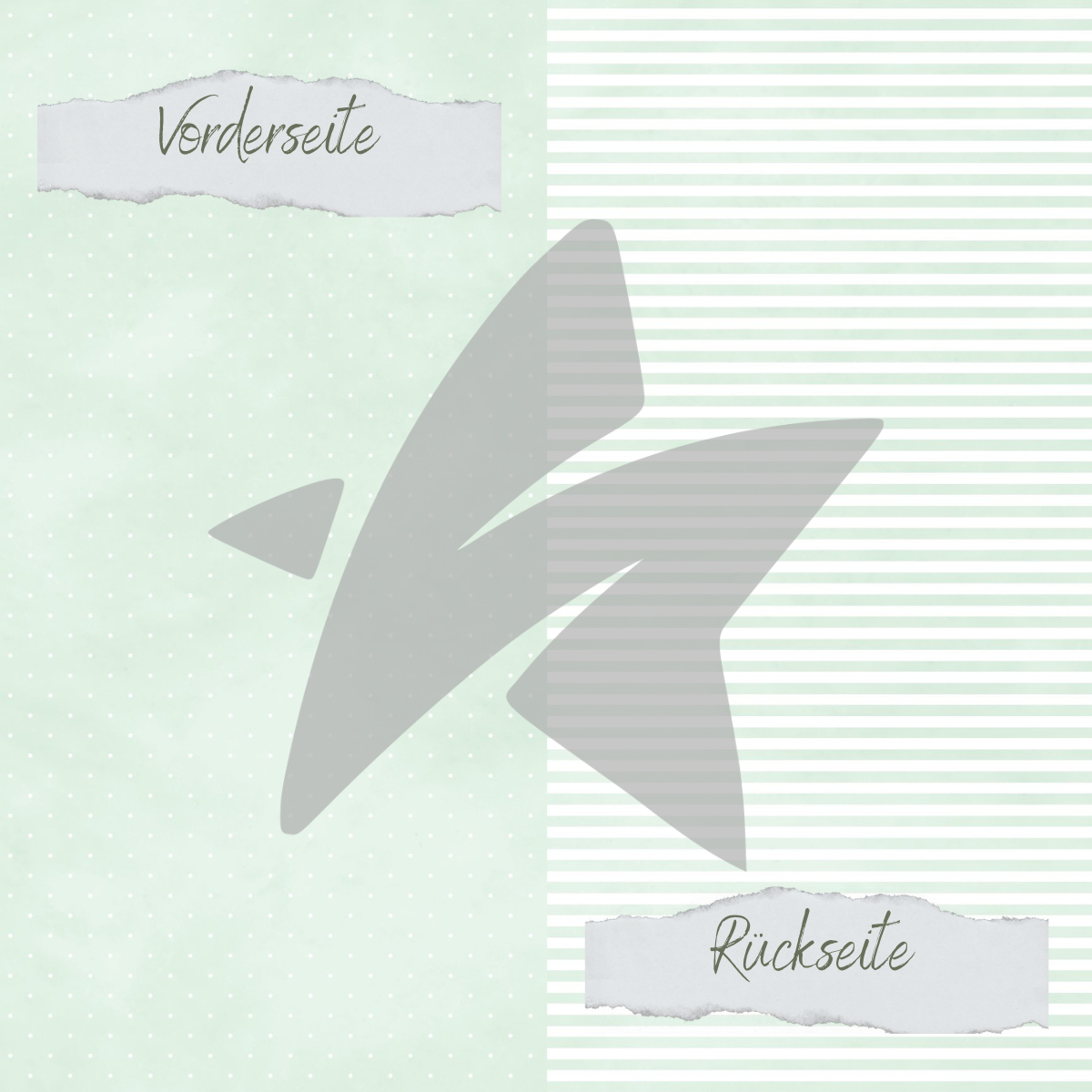 CD-BP-065 Papel de diseño - Basic - Babymint - Mini Pünktchen + Schmale Streifen - Impreso por las dos caras